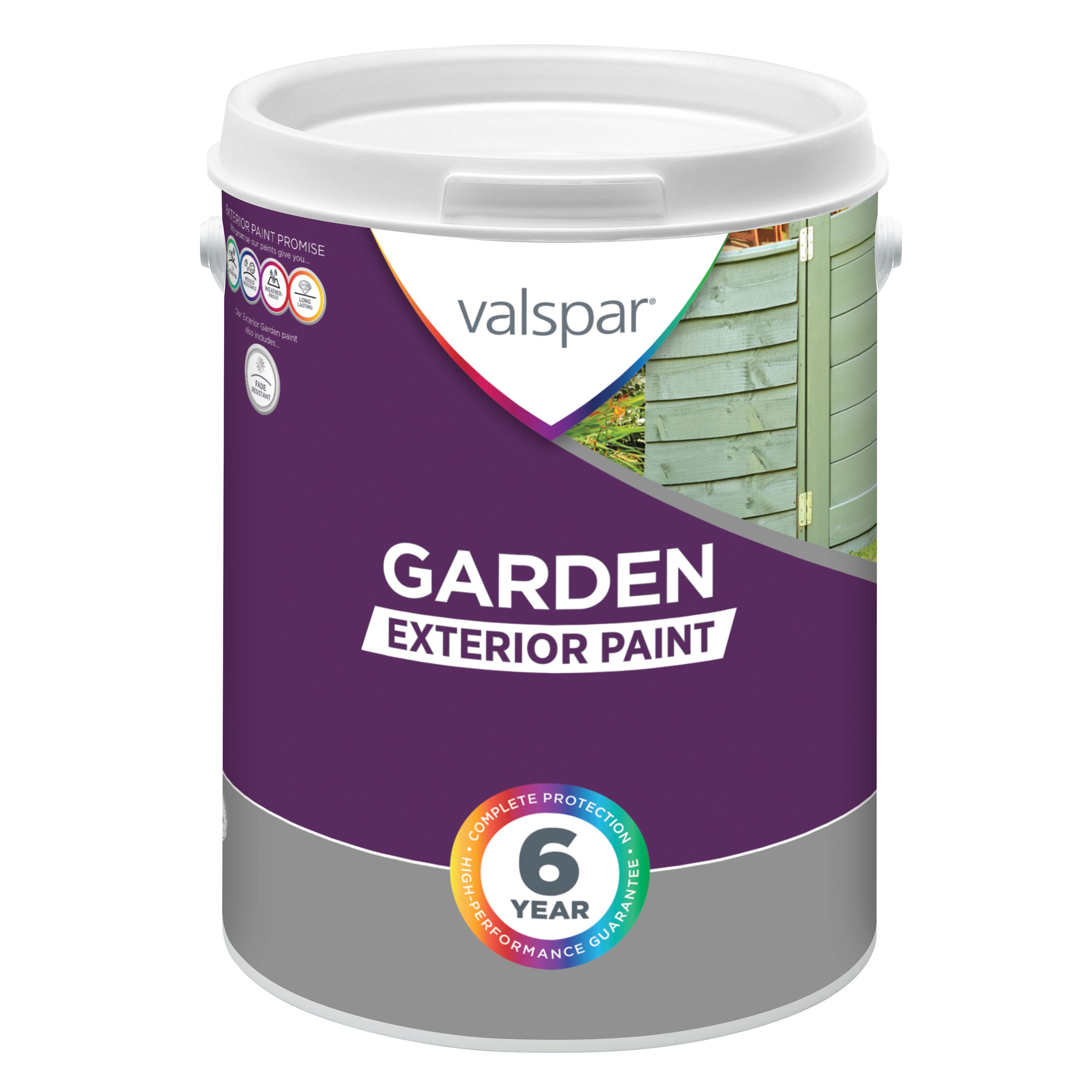 Valspar Garden Exterior Wood Mid sheen Paint & primer, Base 1, 5L