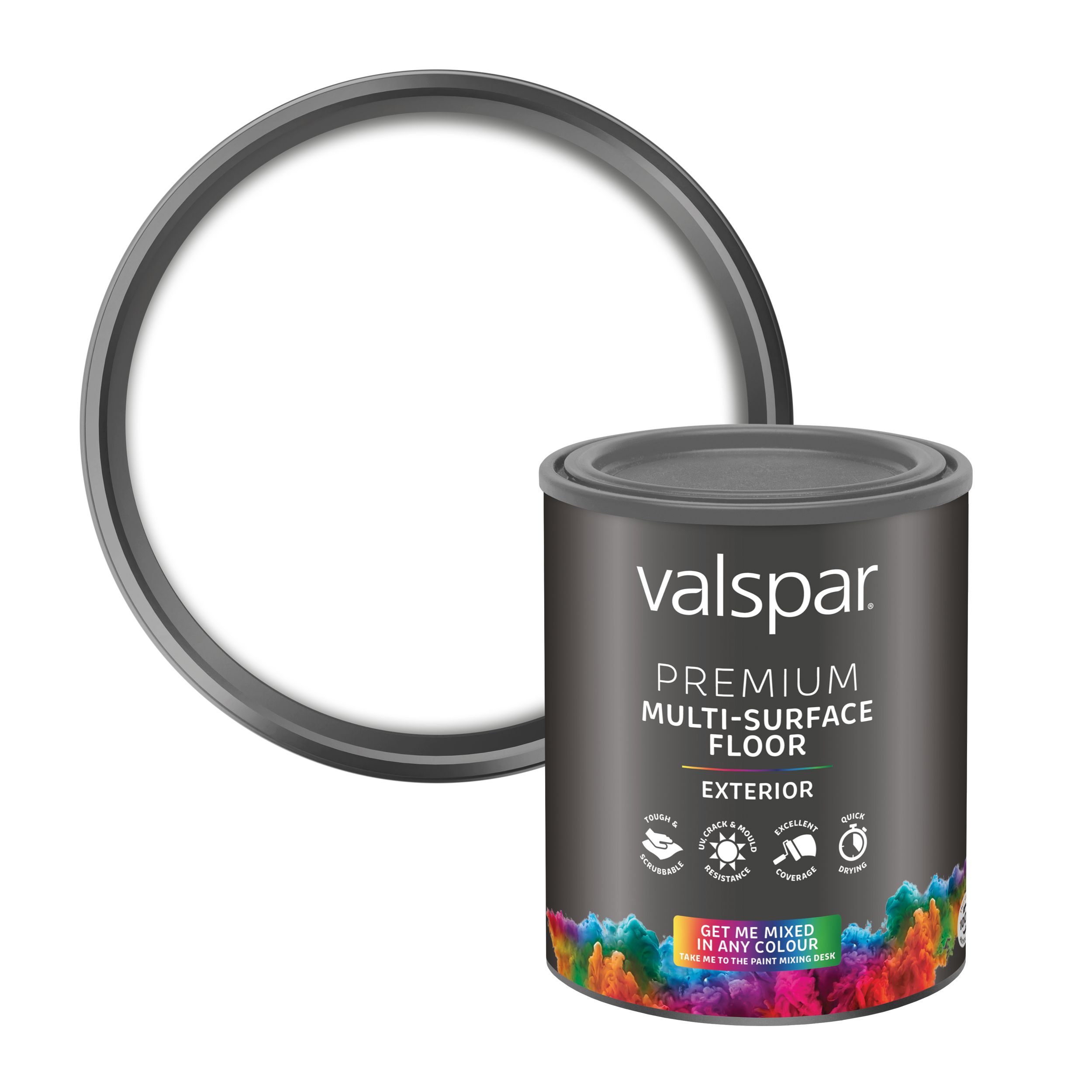 Valspar Premium Exterior Multi-surface Satin Floor Paint, Base 1, 1L