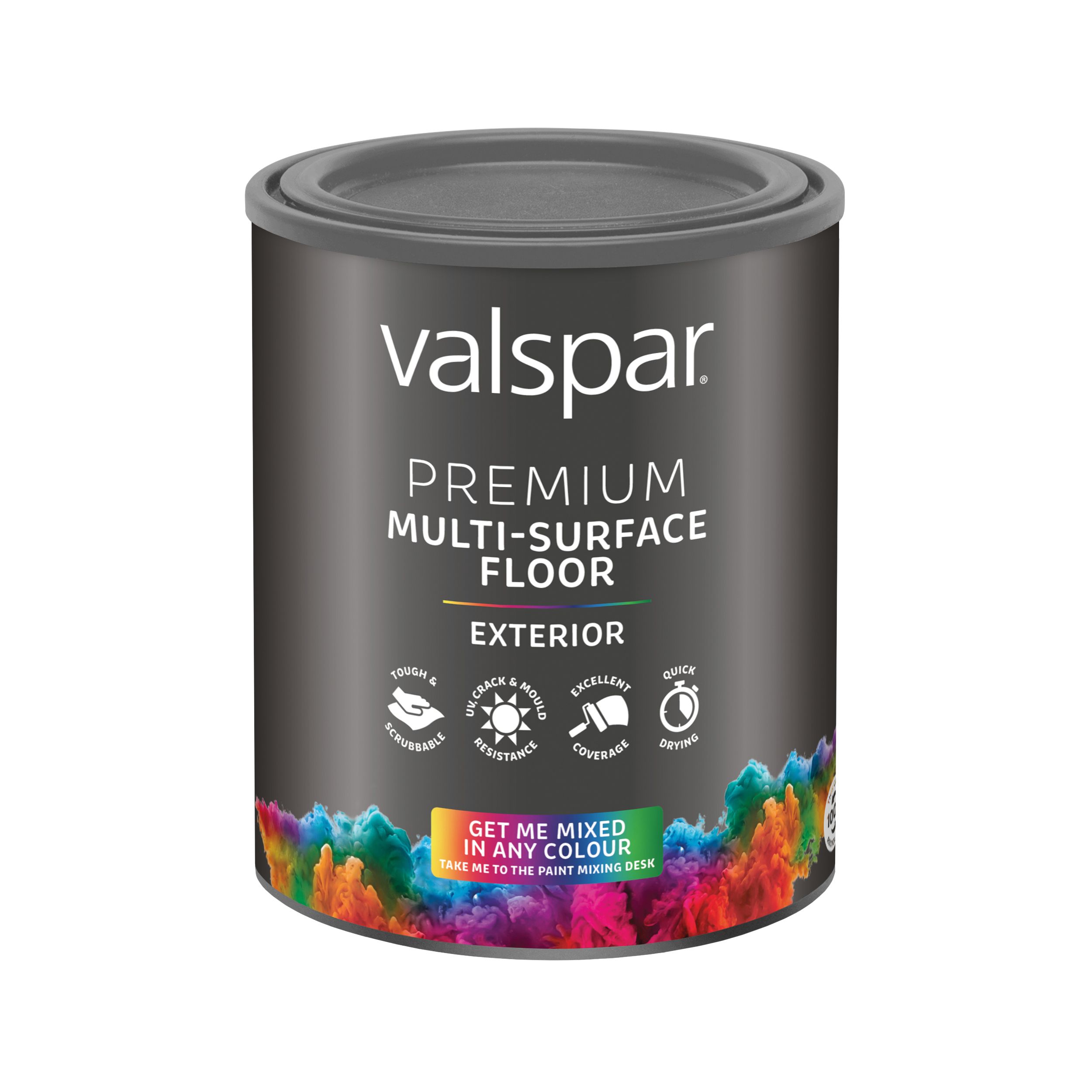 Valspar Premium Exterior Multi-surface Satin Floor Paint, Base 1, 1L