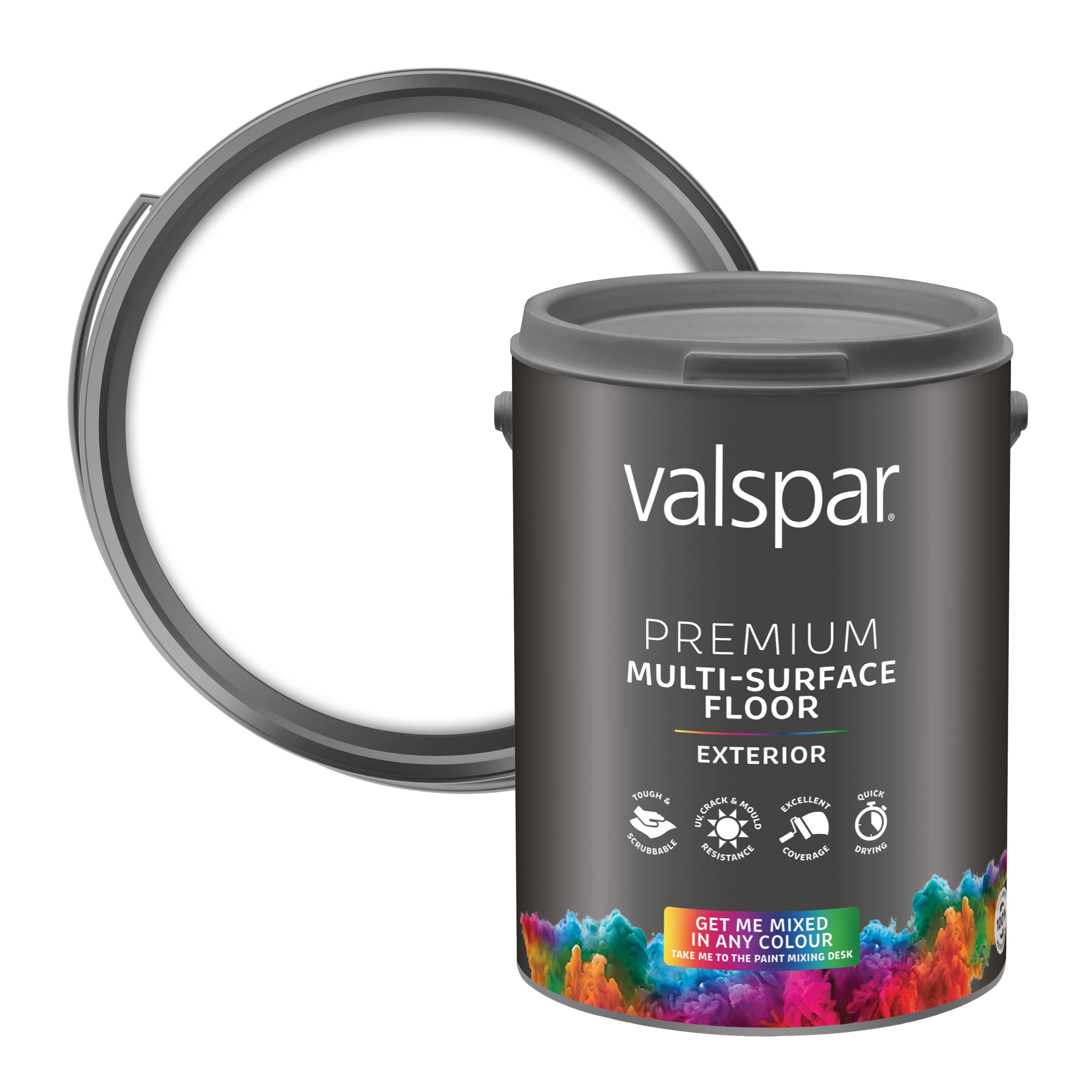 Valspar Premium Exterior Multi-surface Satin Floor Paint, Base 1, 5L