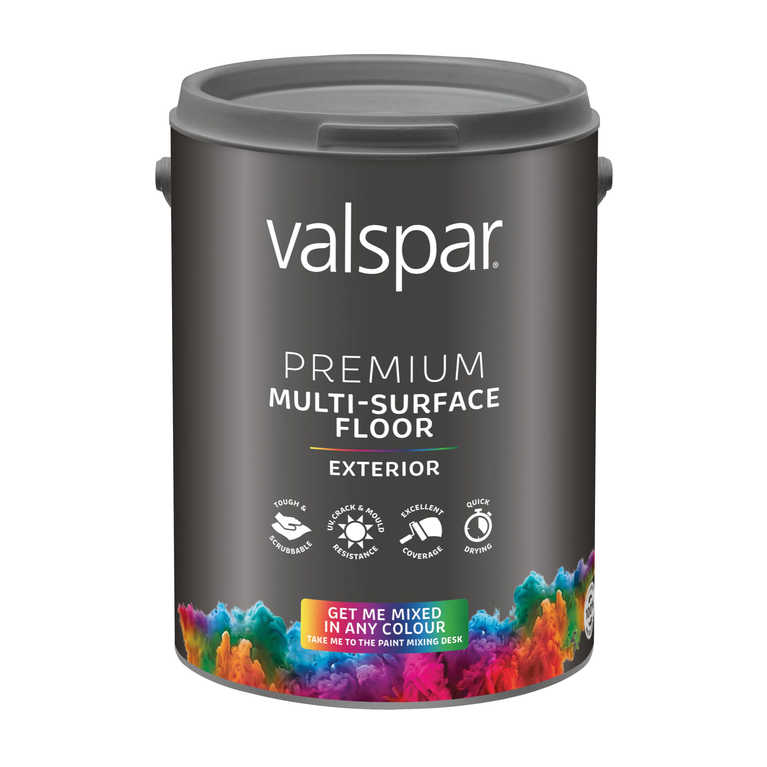 Valspar Premium Exterior Multi-surface Satin Floor Paint, Base 1, 5L