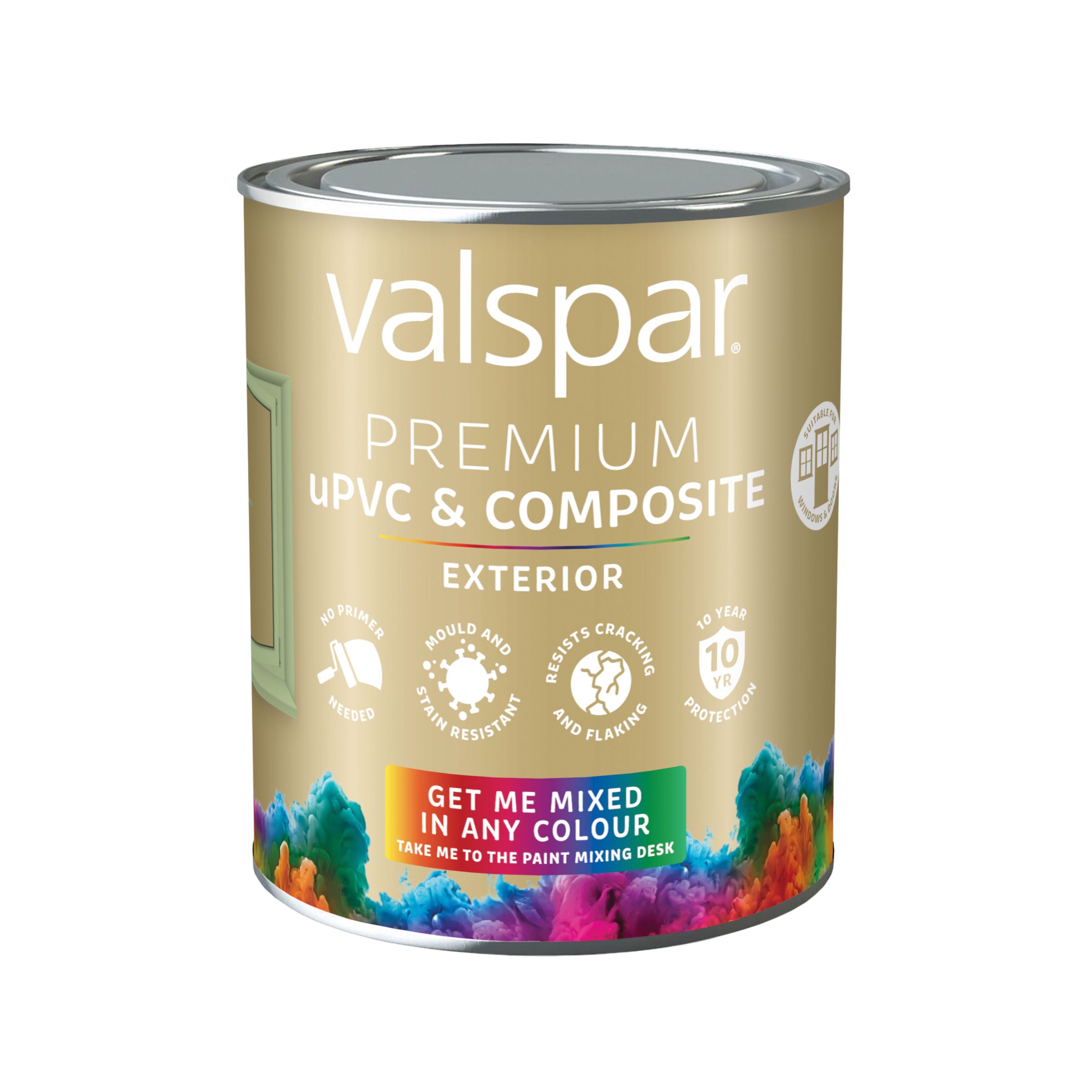 Valspar Premium Exterior uPVC & composite Multi-surface Satin Paint, Base 1, 750ml