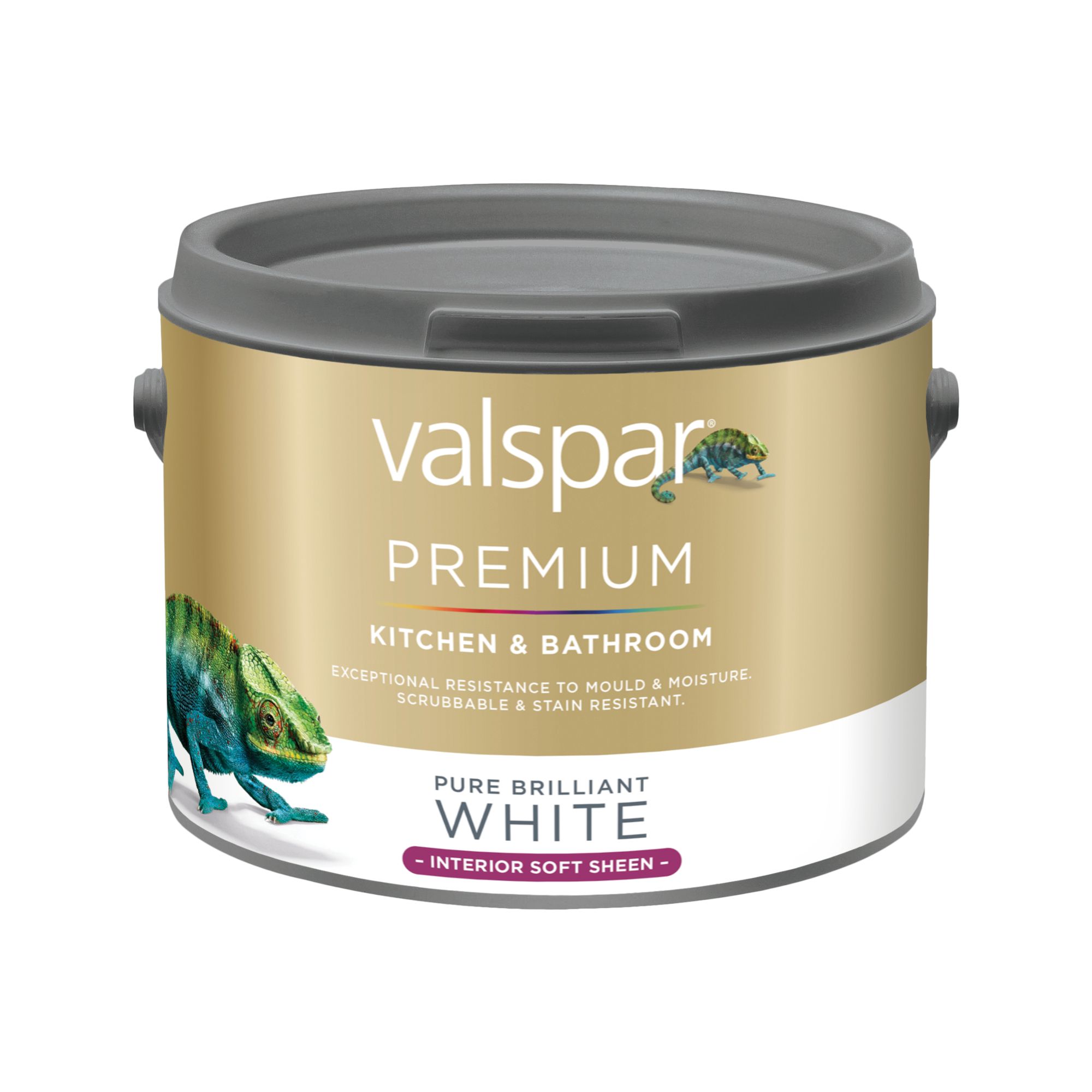 Valspar Premium Kitchen & Bathroom Pure Brilliant White Soft sheen Emulsion paint, 2.5L