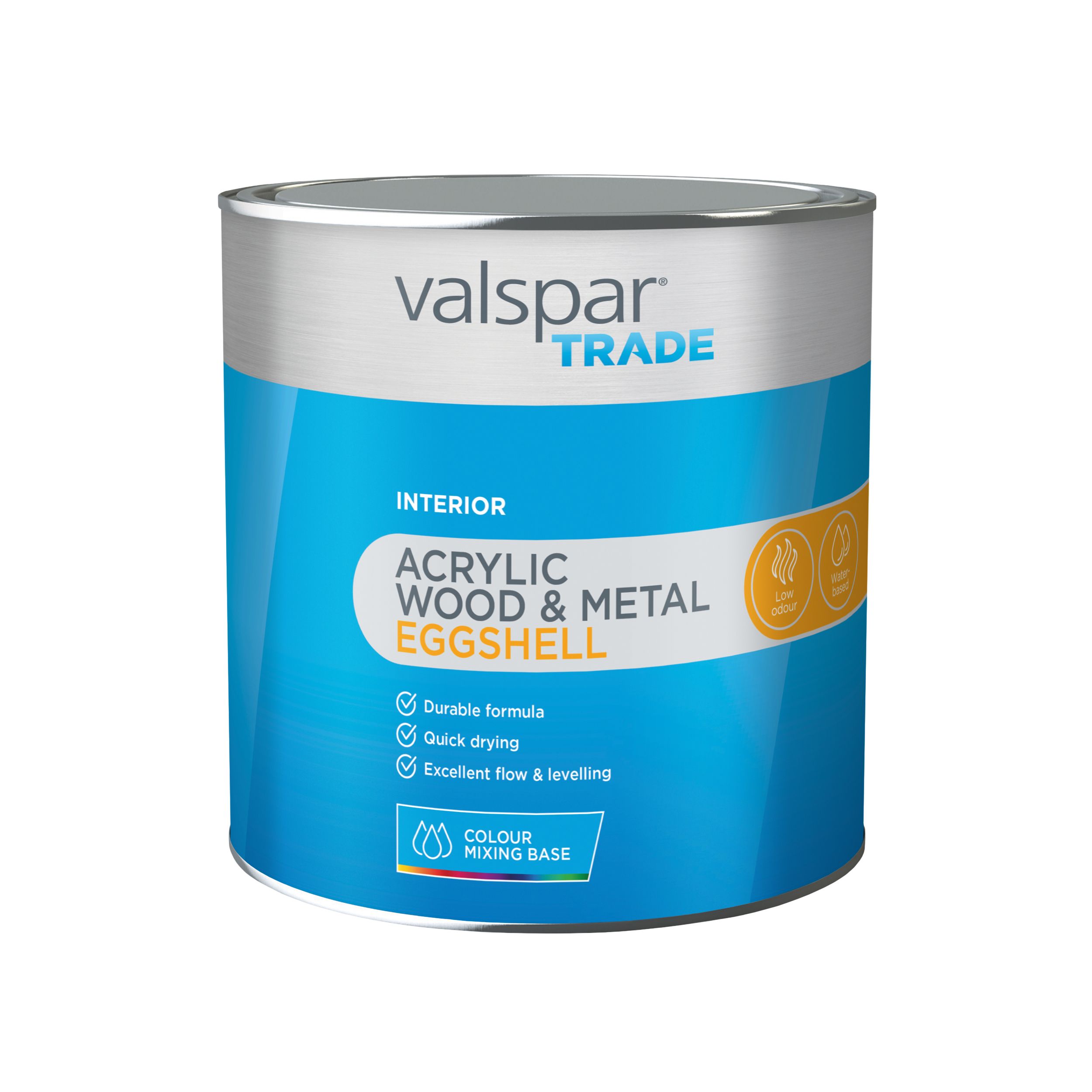 Valspar Trade Acrylic Wood & Metal Interior Multi-surface Eggshell Paint, Base A, 2.5L