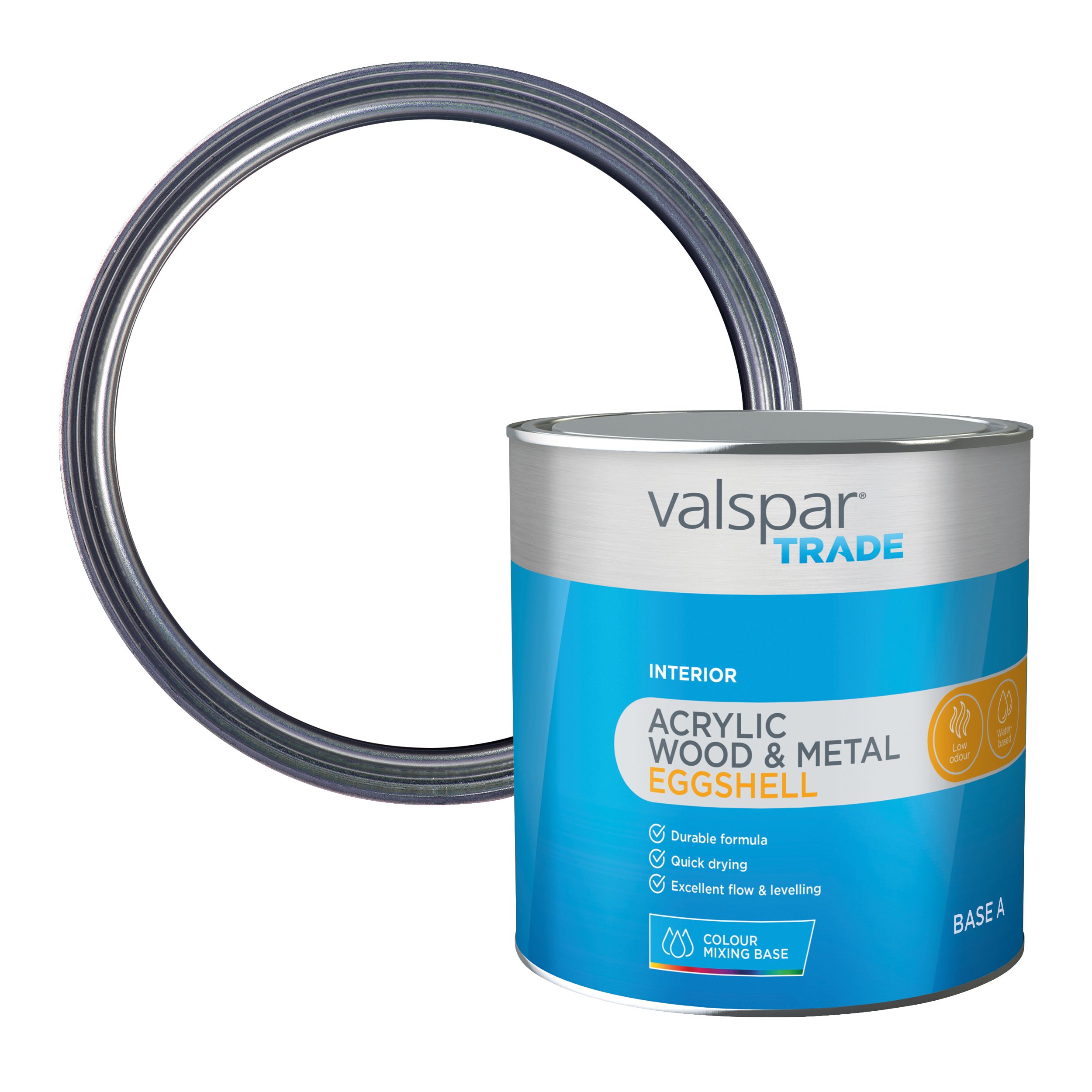Valspar Trade Acrylic Wood & Metal Interior Multi-surface Eggshell Paint, Base A, 2.5L