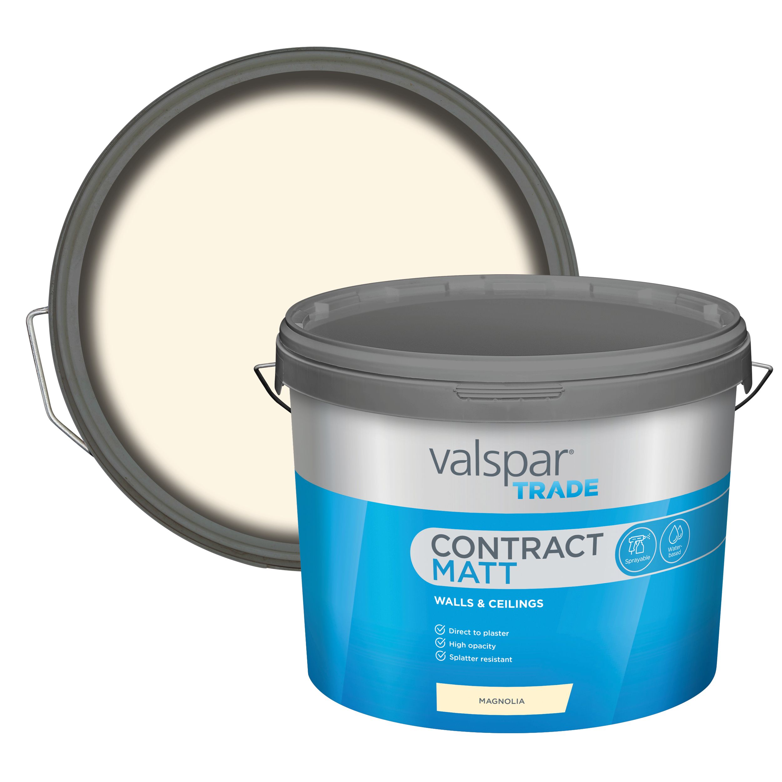 Valspar Trade Contract Magnolia Contract matt Emulsion paint, 10L Tradepoint