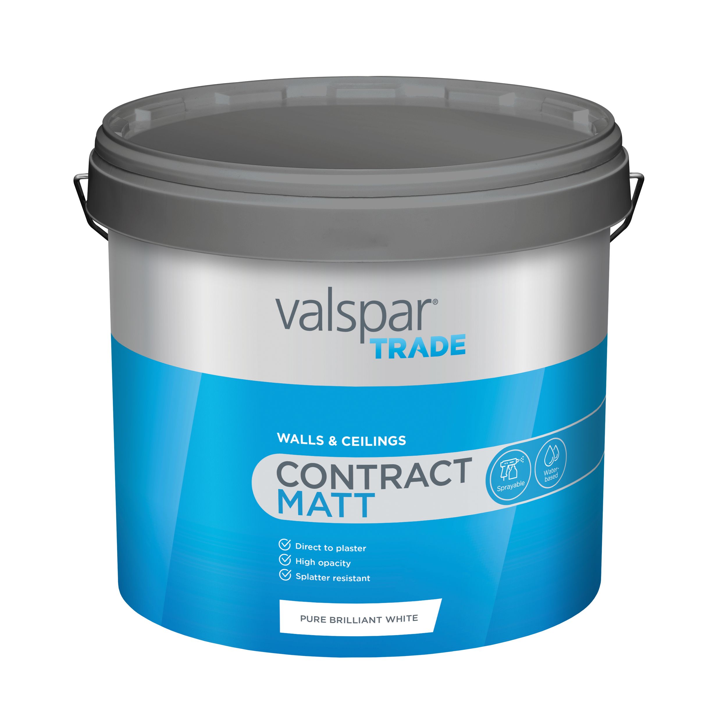 Valspar Trade Contract White Matt Emulsion paint, 12L Tradepoint