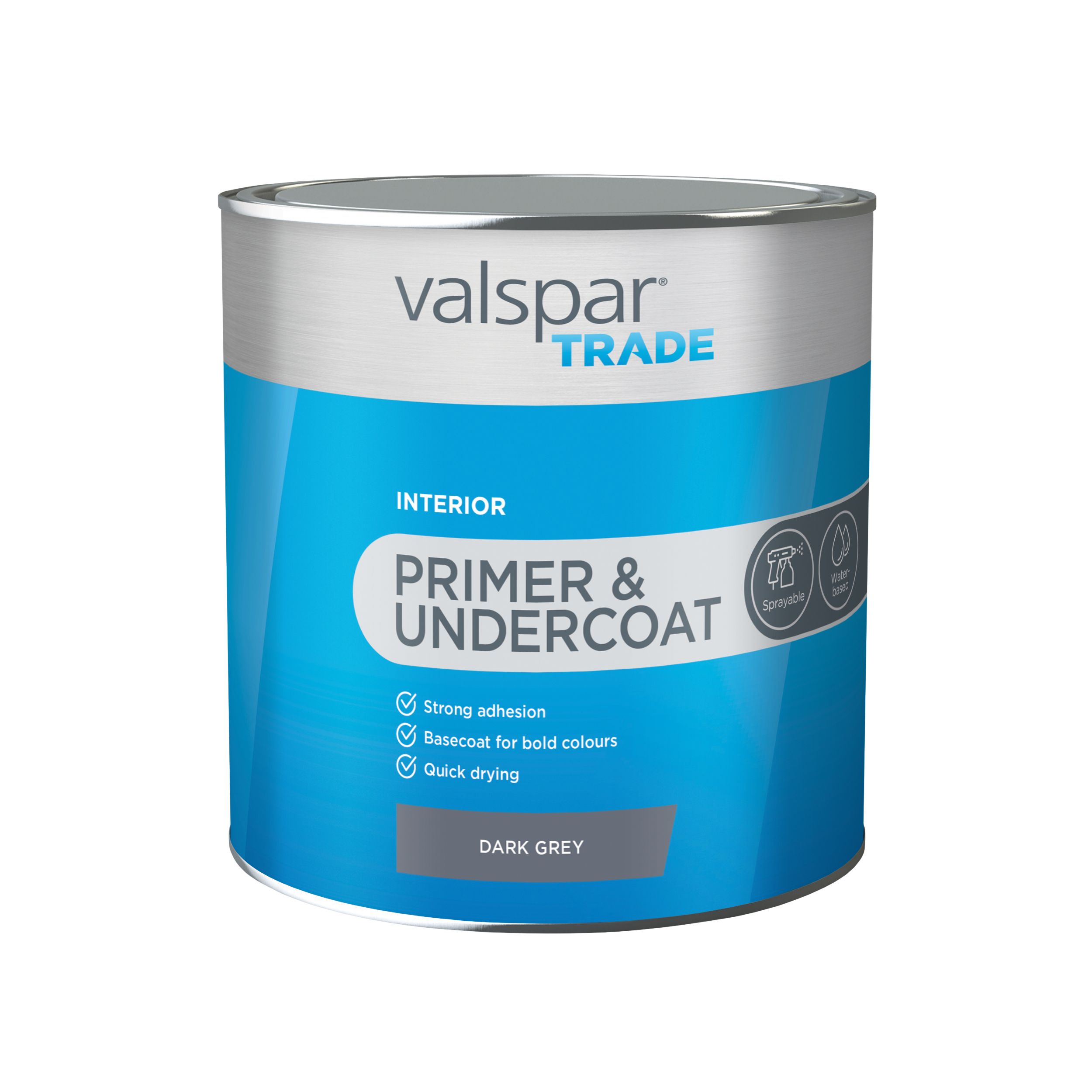 Valspar Trade Dark grey Matt Wall & ceiling Primer & undercoat, 2.5L