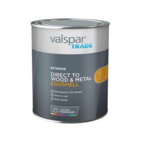 Valspar Trade Exterior Direct to Wood & Metal Eggshell Paint, Base 1, 1L