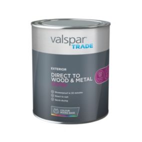 Valspar Trade Exterior Direct to Wood & Metal Satin Paint, Base 2, Base 2, 1L