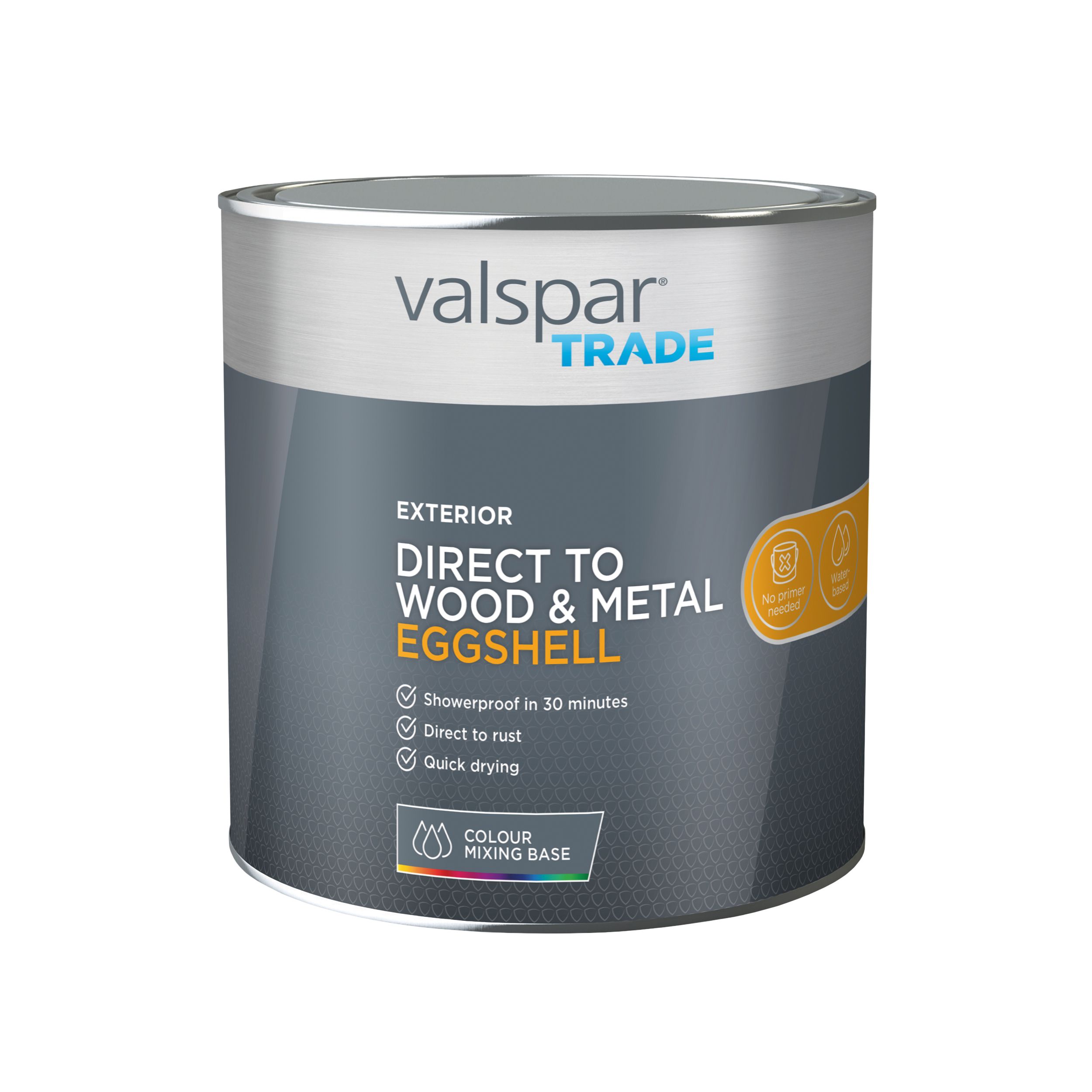 Valspar Trade Exterior Metal & wood Eggshell Paint, Base 4, 2.5L