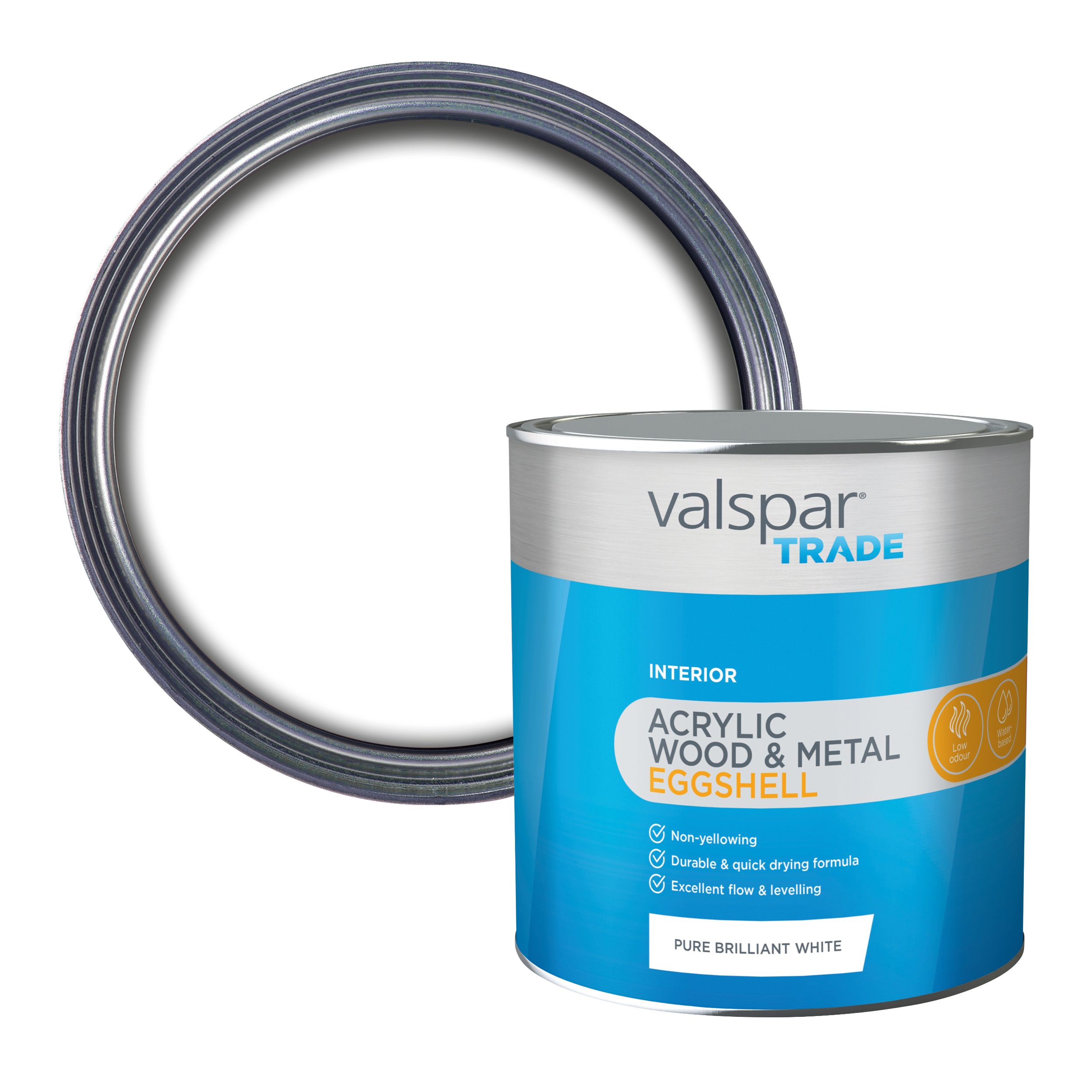 Valspar Trade Wood & Metal Pure brilliant white Eggshell Metal & wood