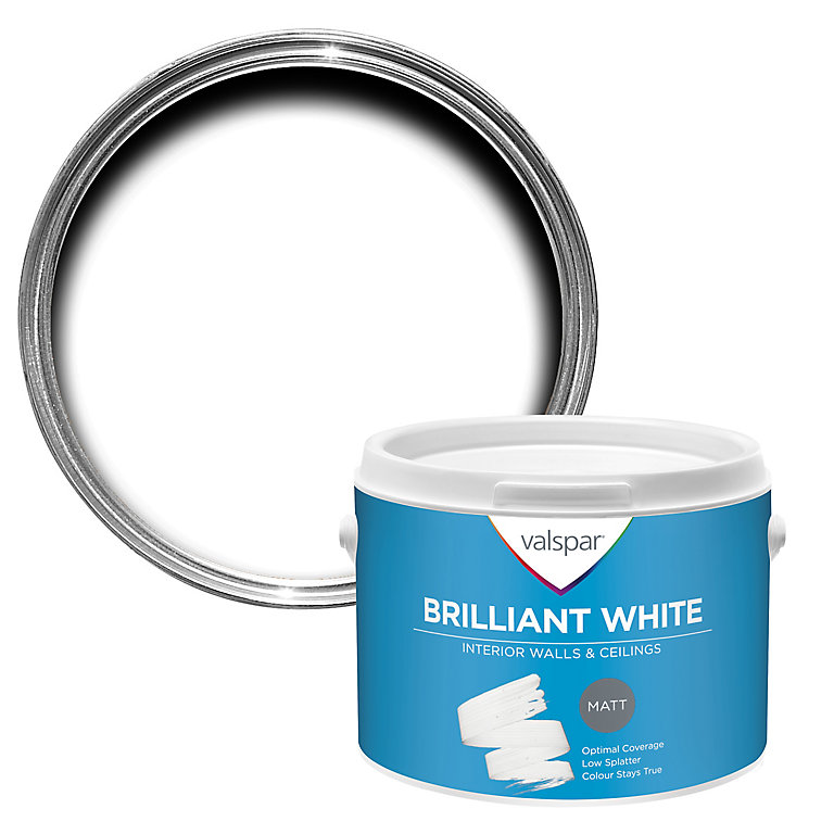Valspar White Matt Emulsion paint, 2.5L | Tradepoint
