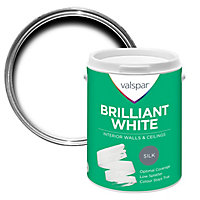 Valspar White Silk Emulsion paint, 5L