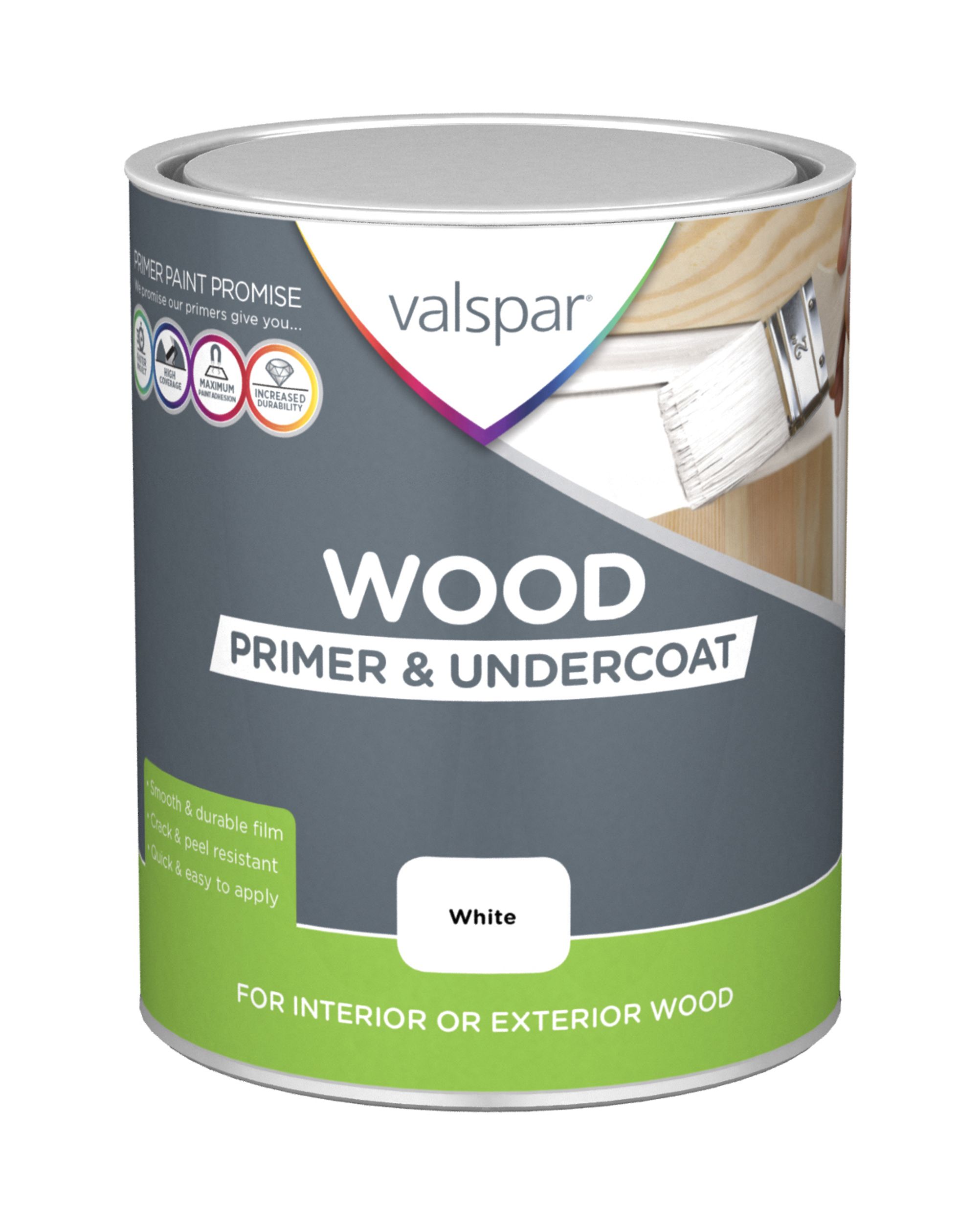 Valspar Wood White Wood Primer & undercoat, 750ml