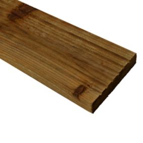 Value Brown Softwood Deck board (L)1.8m (W)120mm (T)24mm, Pack of 5