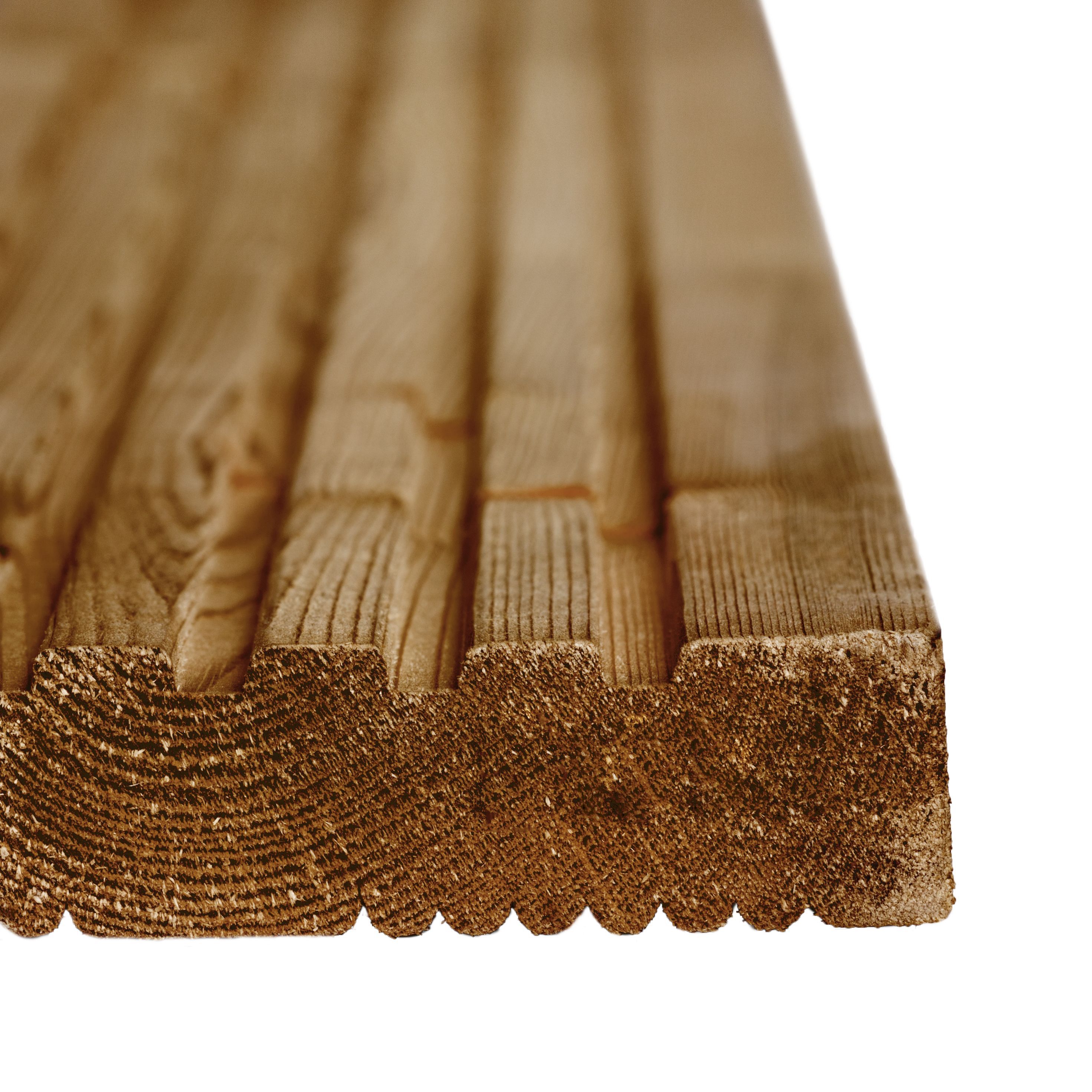 Value Brown Spruce Deck board (L)1.8m (W)120mm (T)24mm