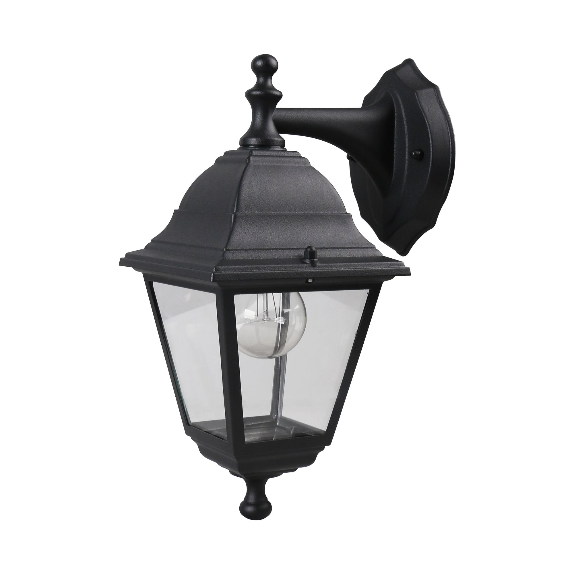 Varennes Fixed Matt Black Mains-powered Outdoor Wall Light | Tradepoint