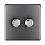 Varilight Grey Flat profile Single 2 way Screwless Dimmer switch