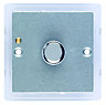 Varilight Silver Flat profile Single 2 way Screwless Dimmer switch