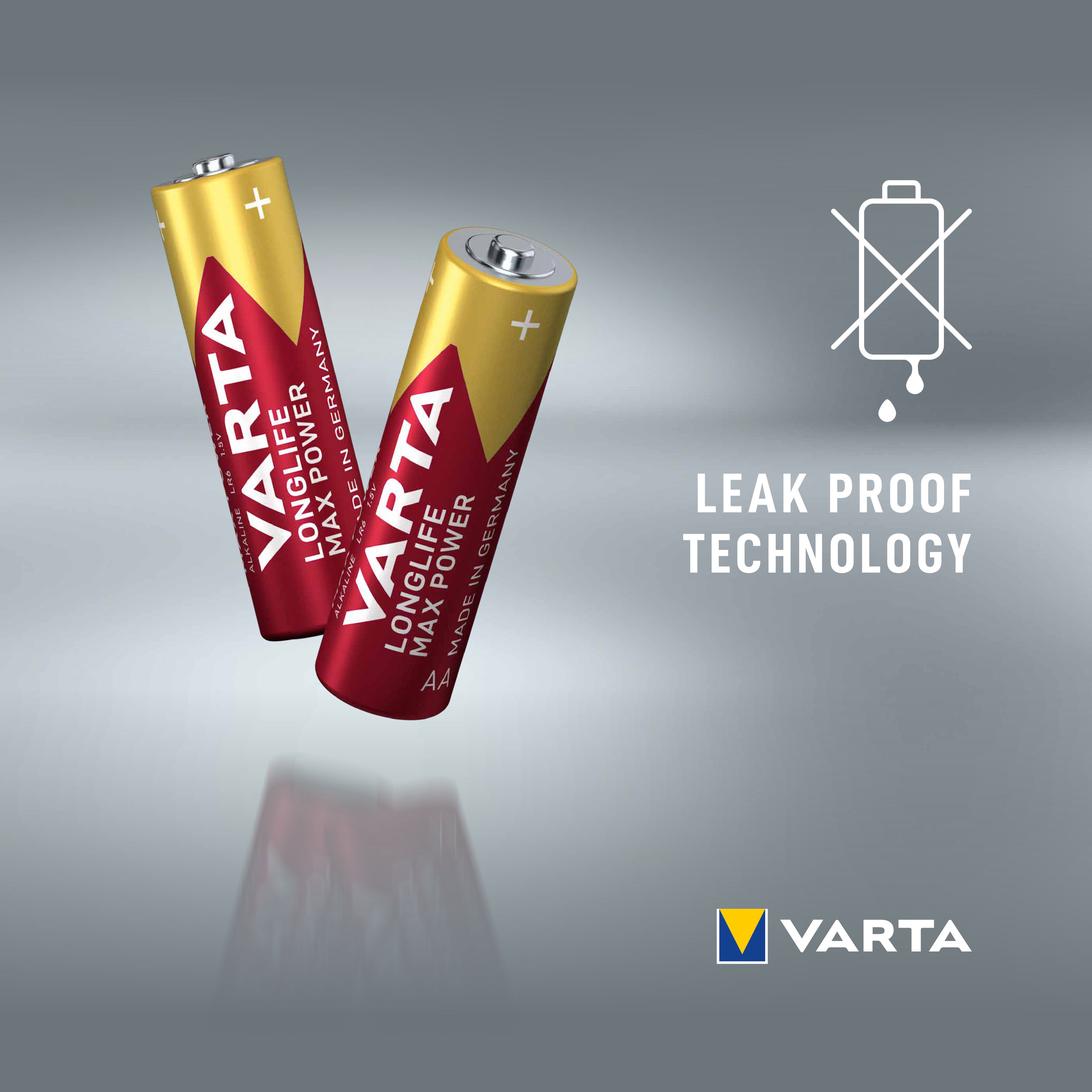 Varta Longlife Max Power 1.5V C Batteries, Pack of 2