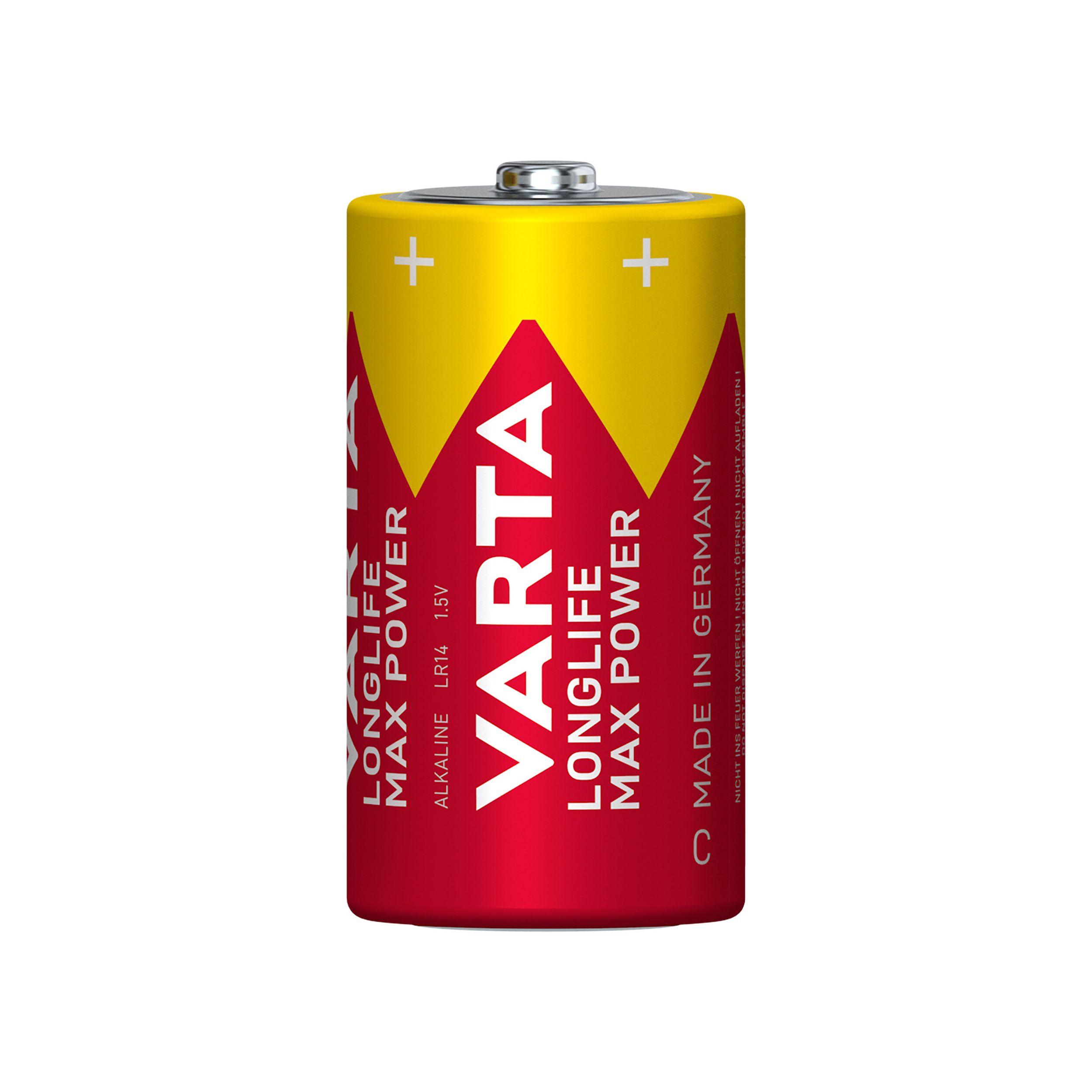 Varta Longlife Max Power 1.5V C Battery, Pack of 2