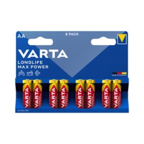Varta Longlife Max Power AA (LR6) Battery, Pack of 8