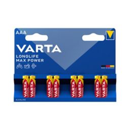 Varta Longlife Max Power Non-rechargeable AAA (LR03) Battery, Pack of 8