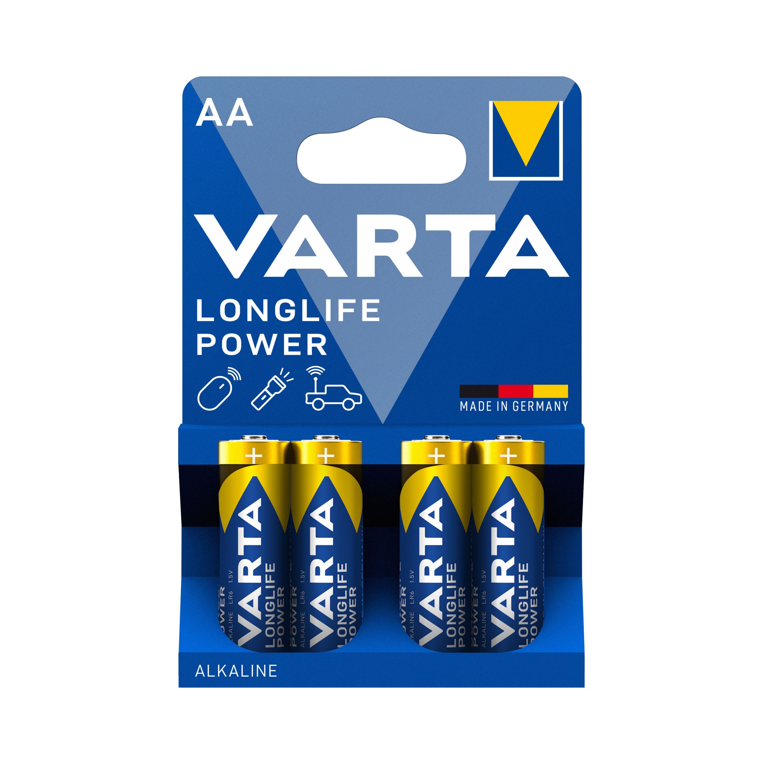 Varta Longlife Power 1.5V AA Batteries, Pack of 4
