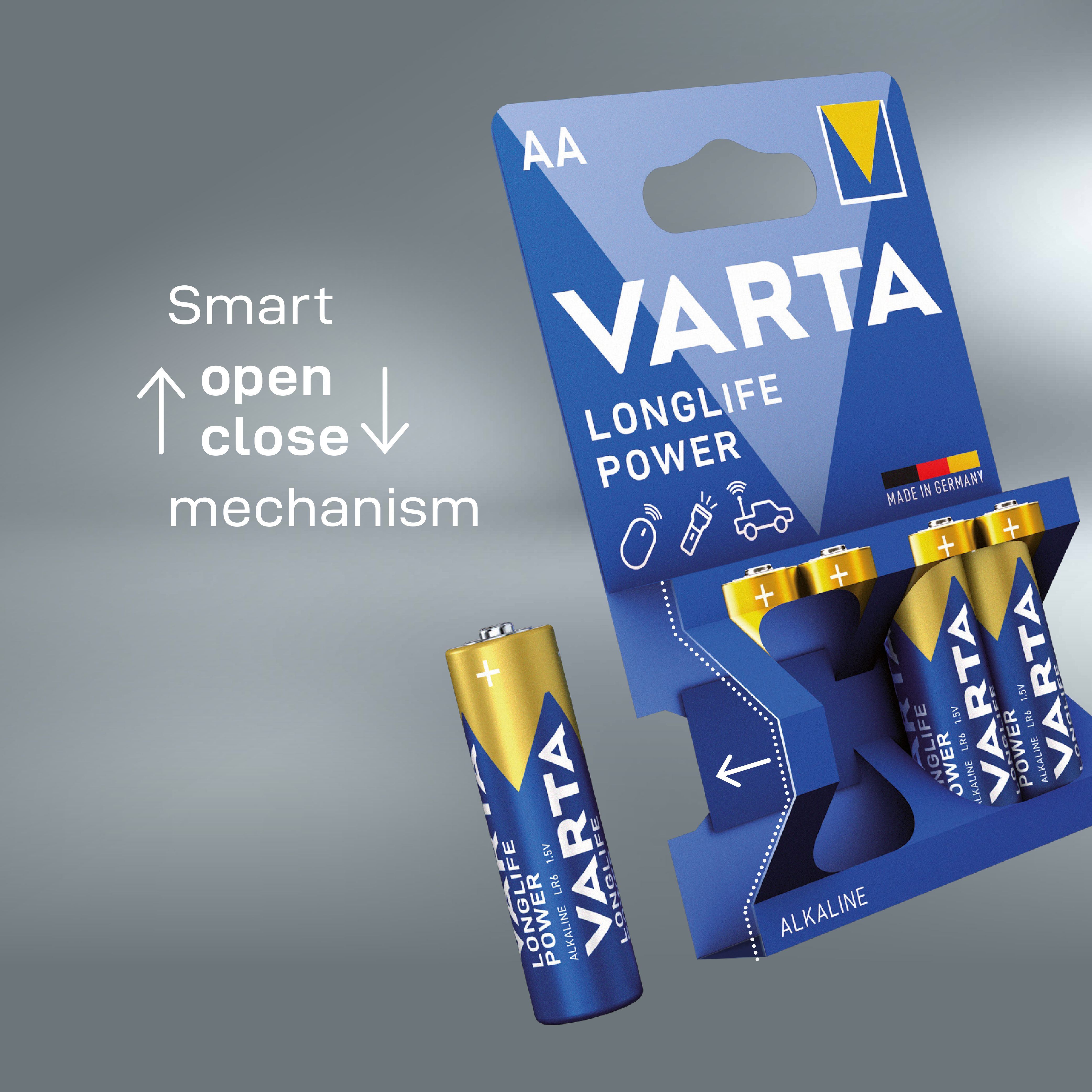 Varta Longlife Power 1.5V AA Batteries, Pack of 4