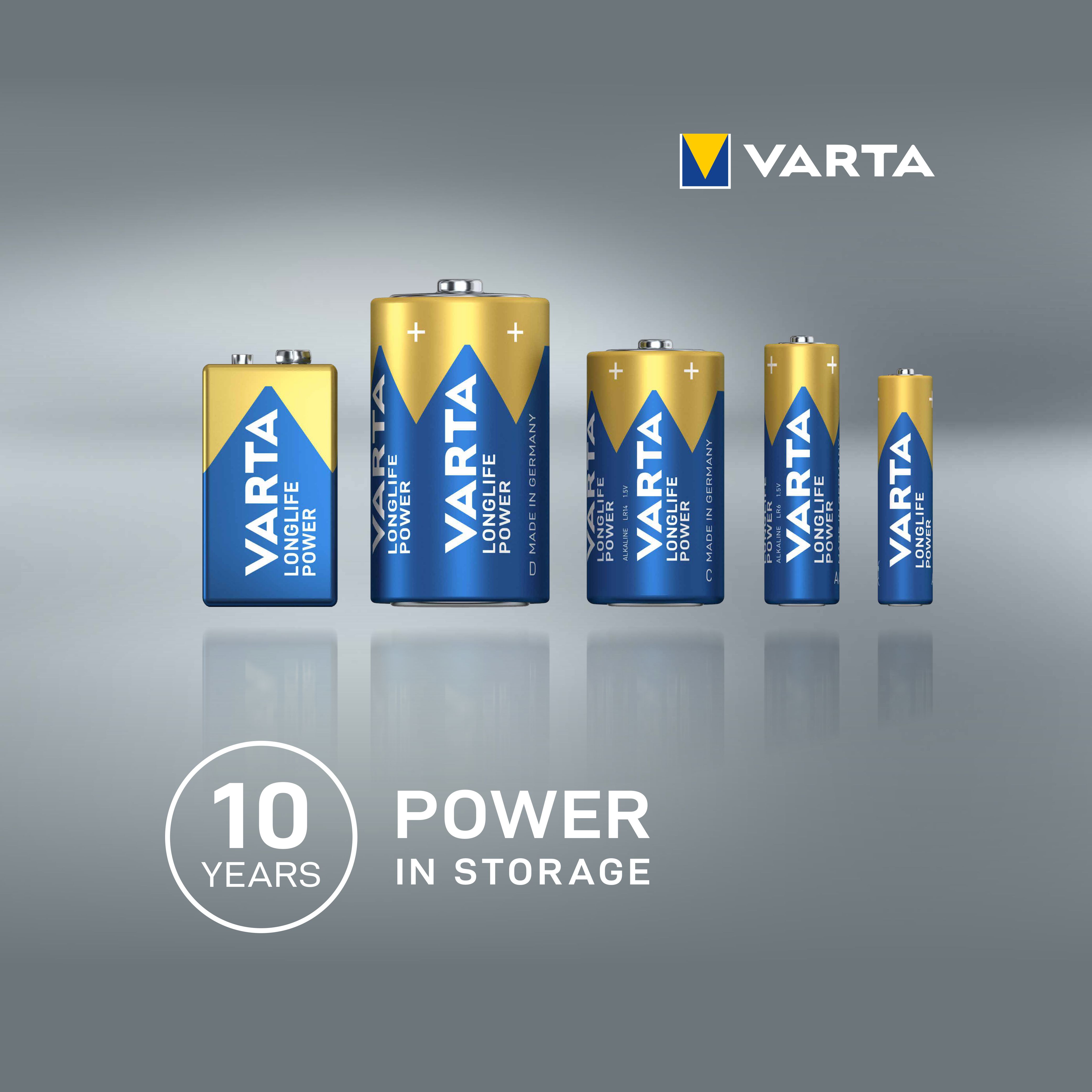 Varta Longlife Power 1.5V AA Batteries, Pack of 4