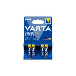 Varta Longlife Power Non-rechargeable AAA (LR03) Battery, Pack of 4