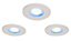 Veezio White Non-adjustable LED RGB & warm white Downlight 7W IP65, Pack of 3