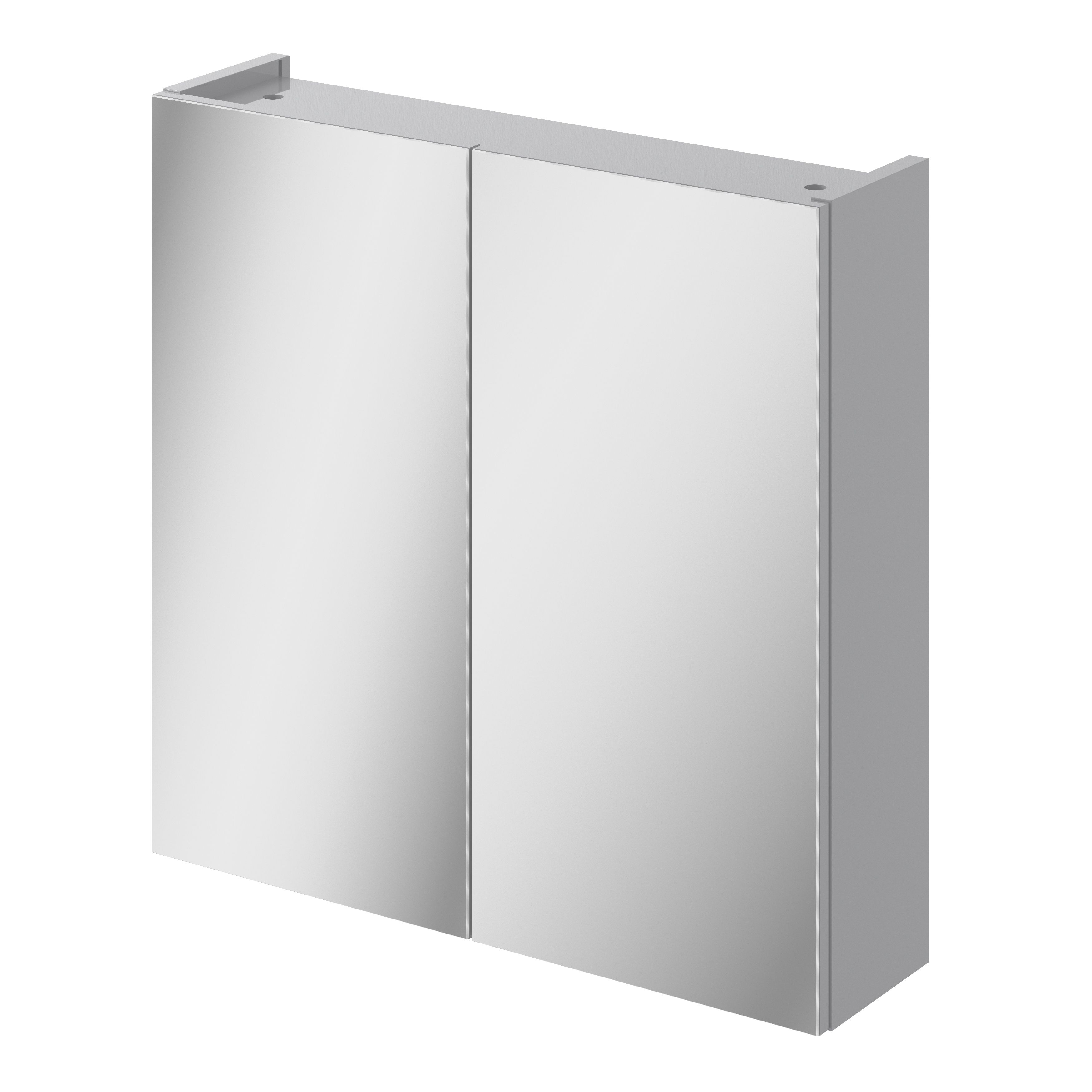 Veleka Gloss Grey Double Bathroom Cabinet with Mirrored door (H)540mm (W)550mm