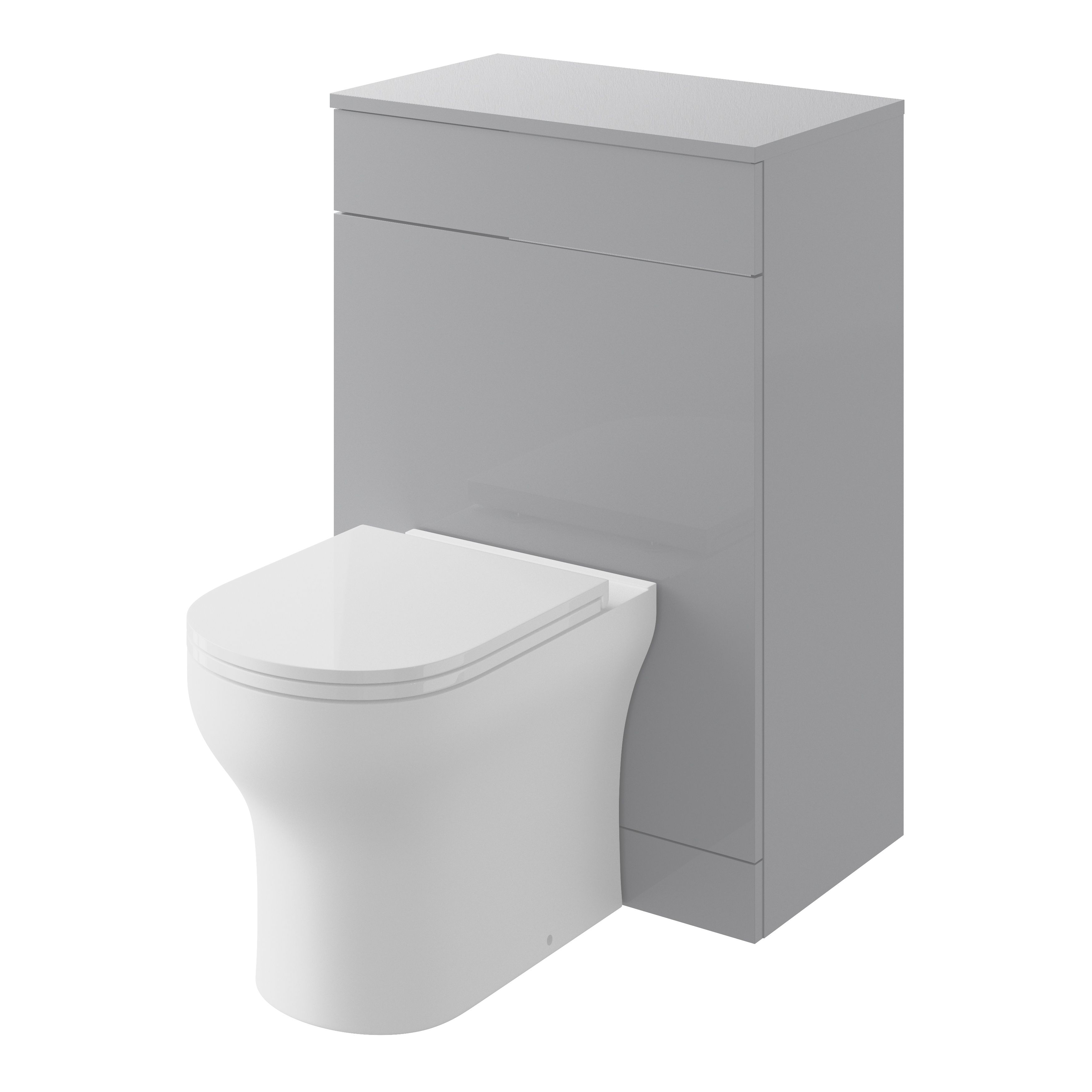 Veleka Gloss Grey Freestanding Toilet Cabinet (W)552mm (H)810mm