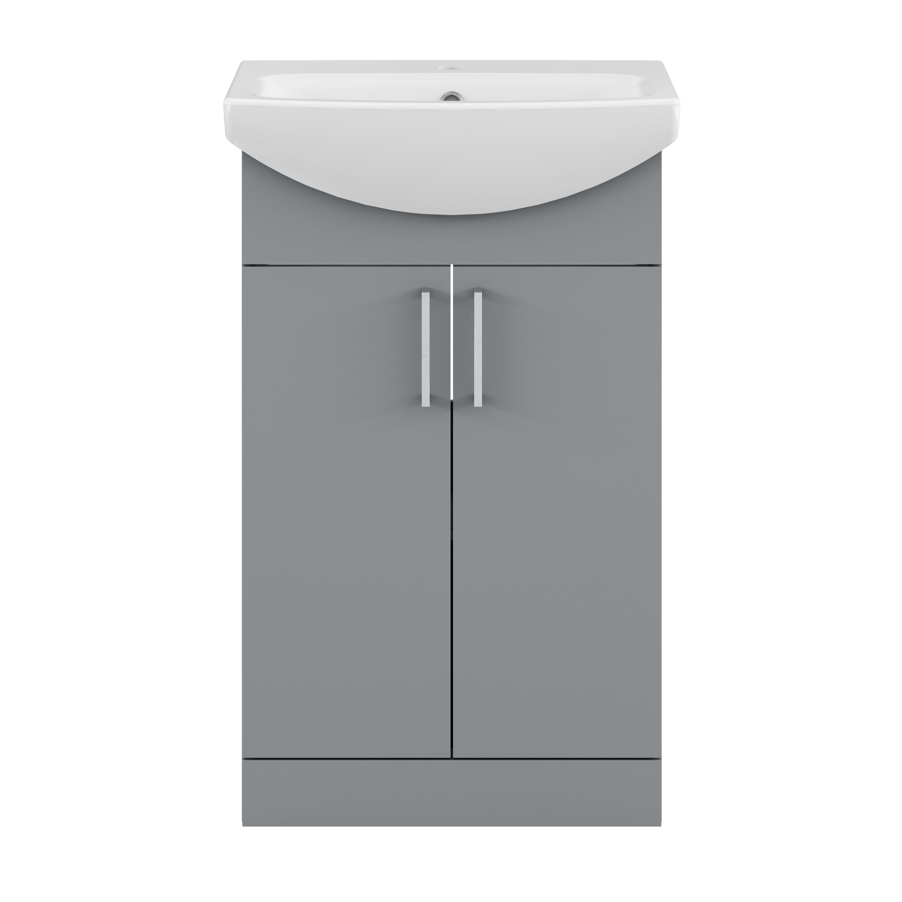 Veleka Gloss Grey Freestanding Vanity unit & basin set (W)550mm (H)874mm