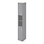Veleka Gloss Grey Single Freestanding Bathroom Cabinet (H)180cm (W)27.5cm