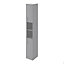 Veleka Gloss Grey Single Freestanding Bathroom Cabinet (H)180cm (W)27.5cm