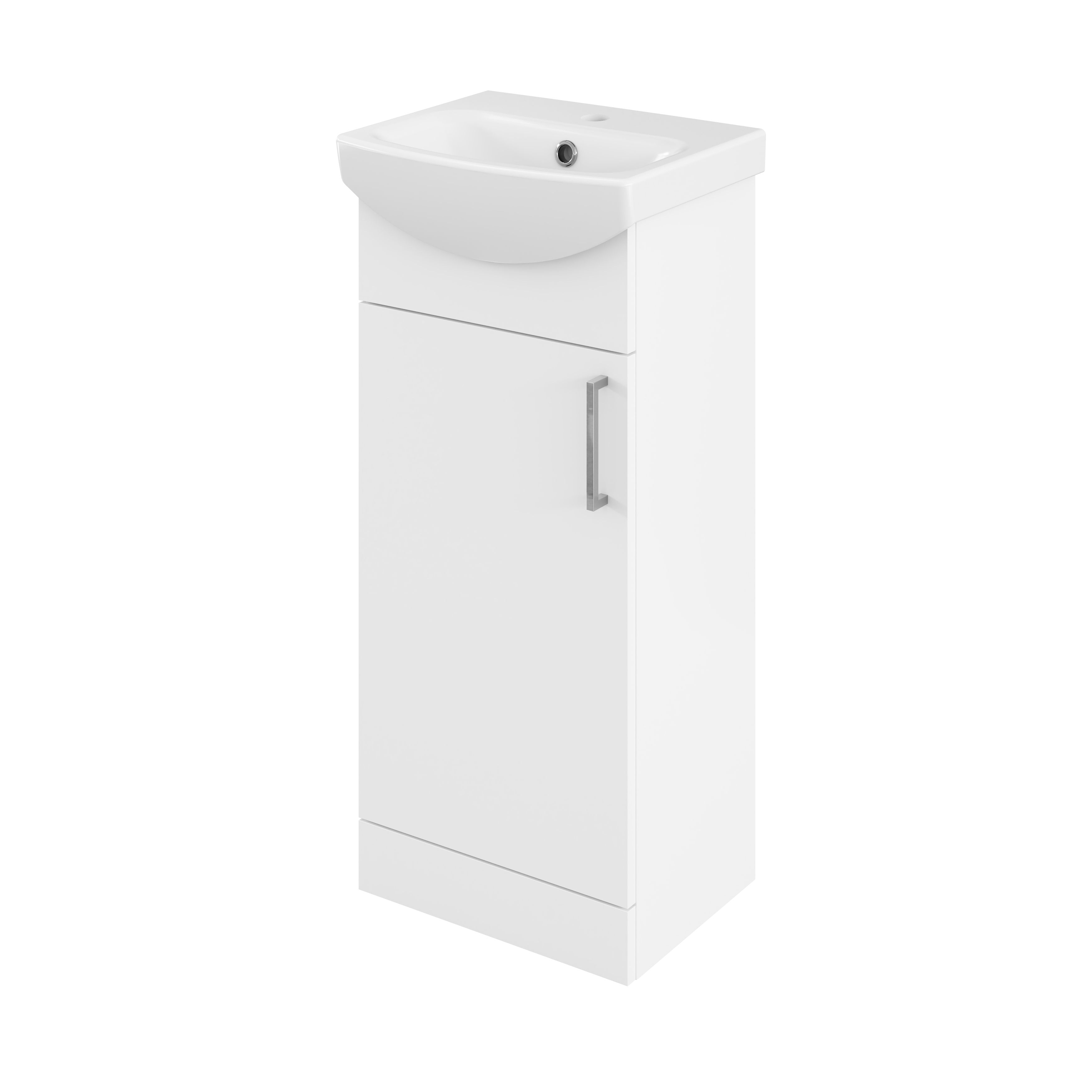 Veleka Gloss White Freestanding Cloakroom vanity unit & basin set (W)400mm (H)874mm