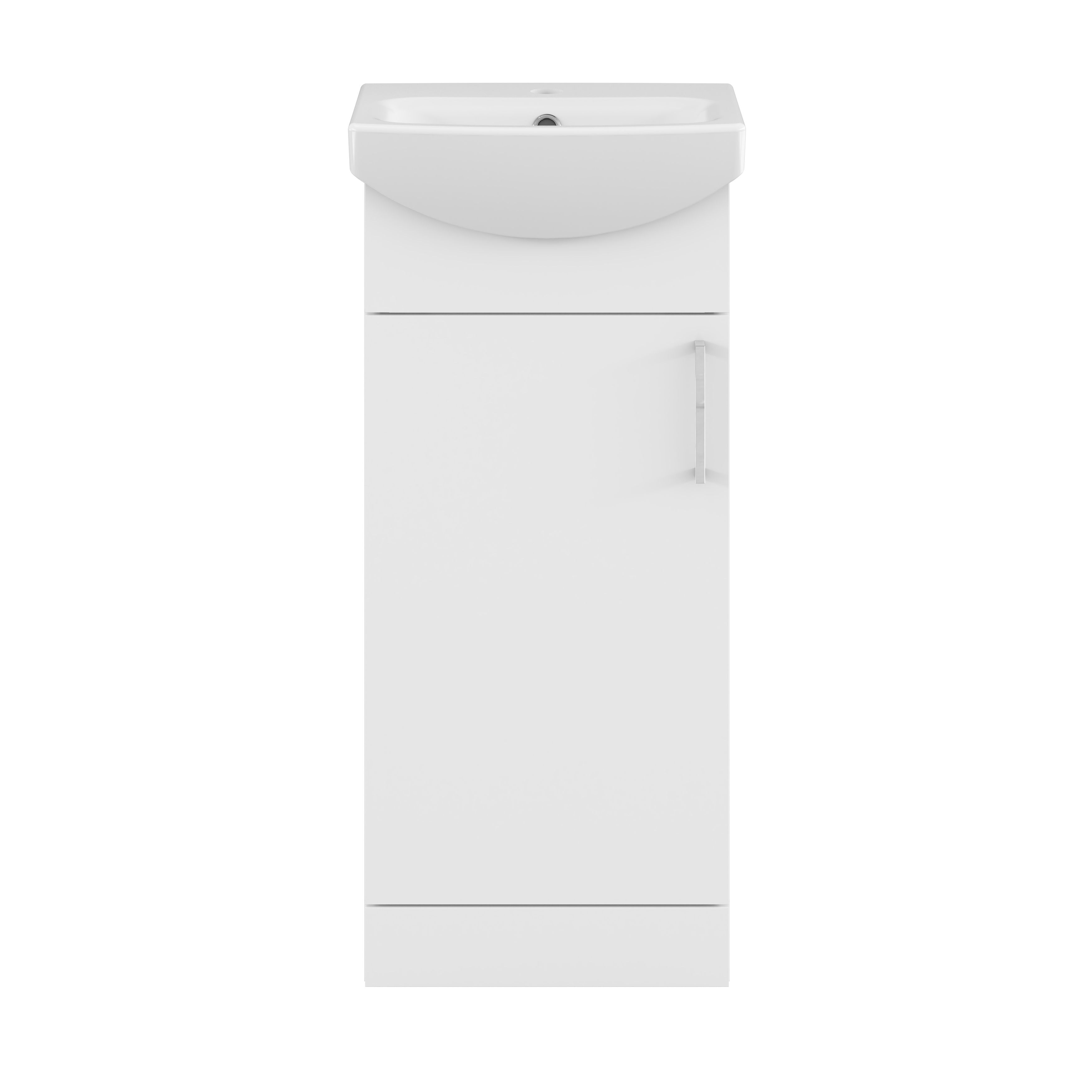 Veleka Gloss White Freestanding Cloakroom vanity unit & basin set (W)400mm (H)874mm