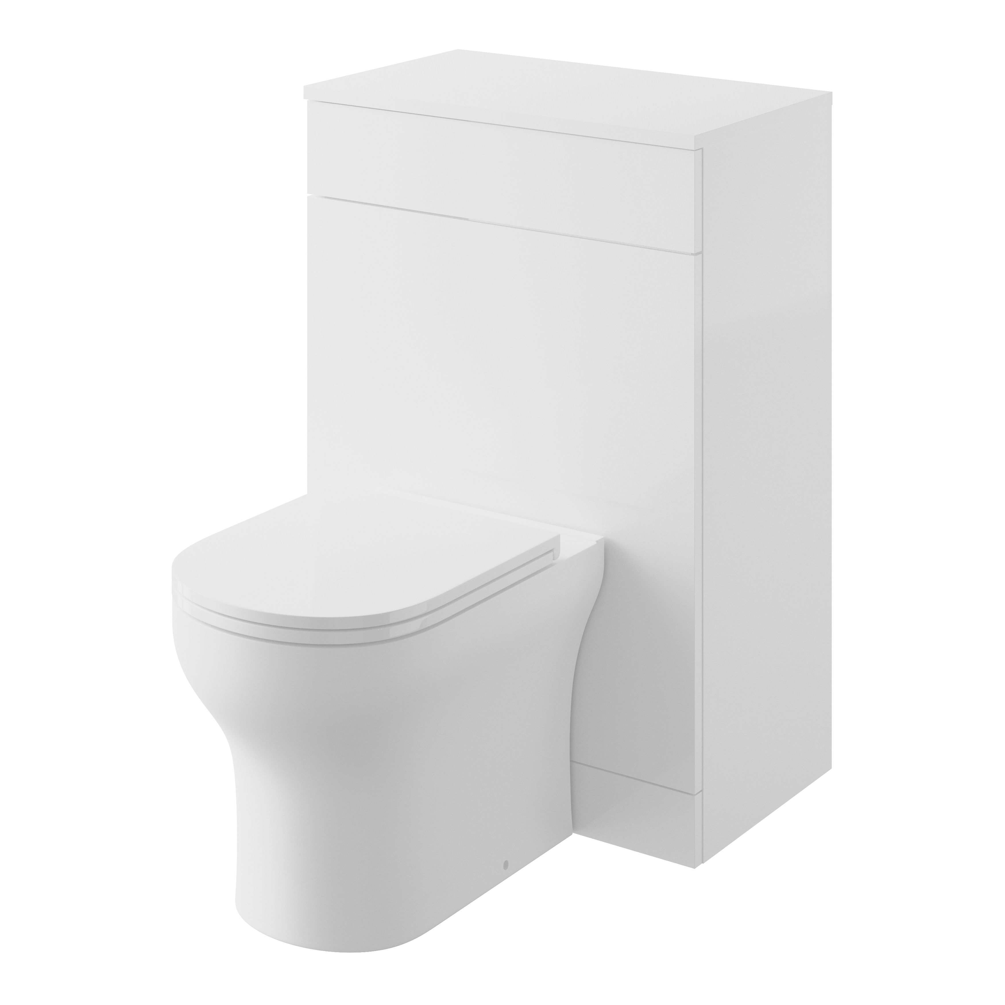 Veleka Gloss White Freestanding Toilet Cabinet (W)552mm (H)810mm