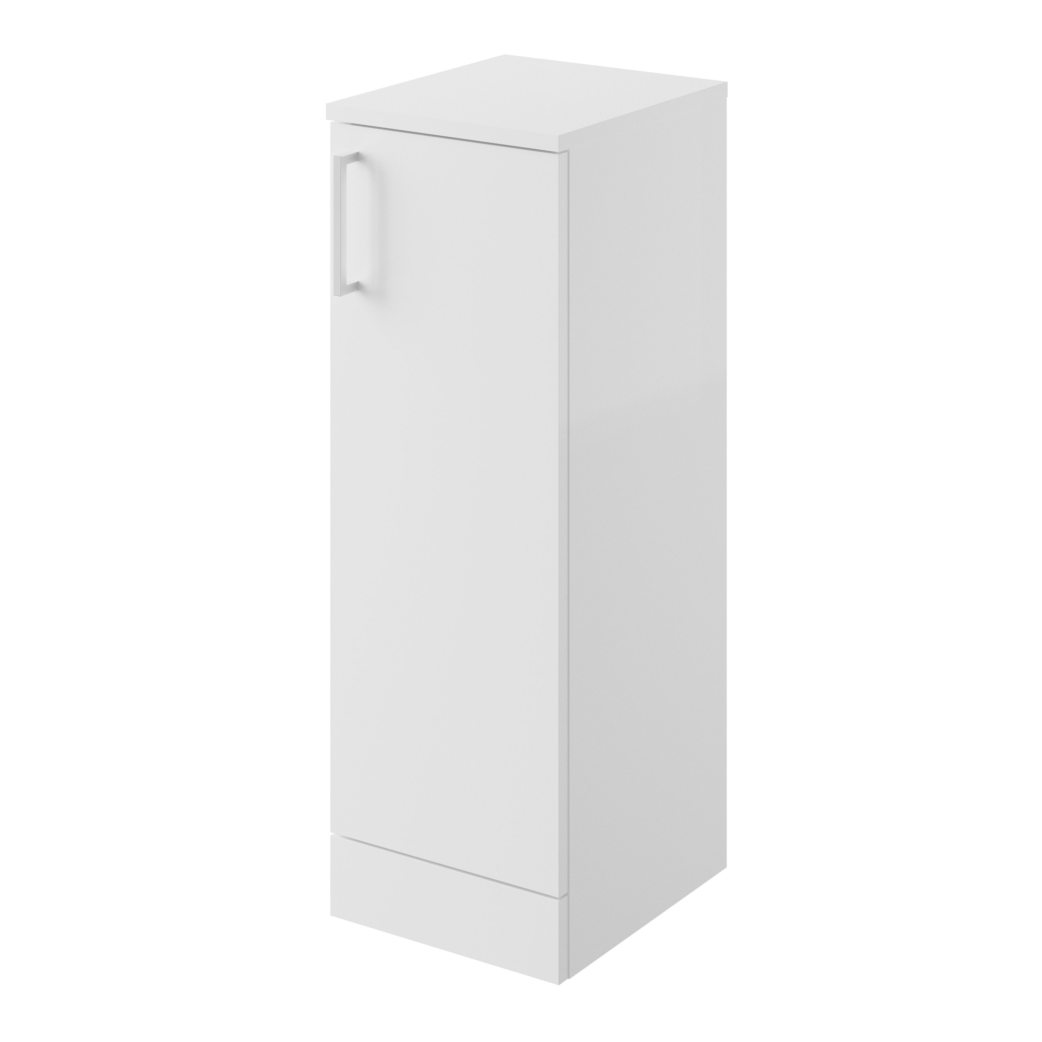 Veleka Gloss White Single Freestanding Bathroom Cabinet (H)81cm (W)27.5cm