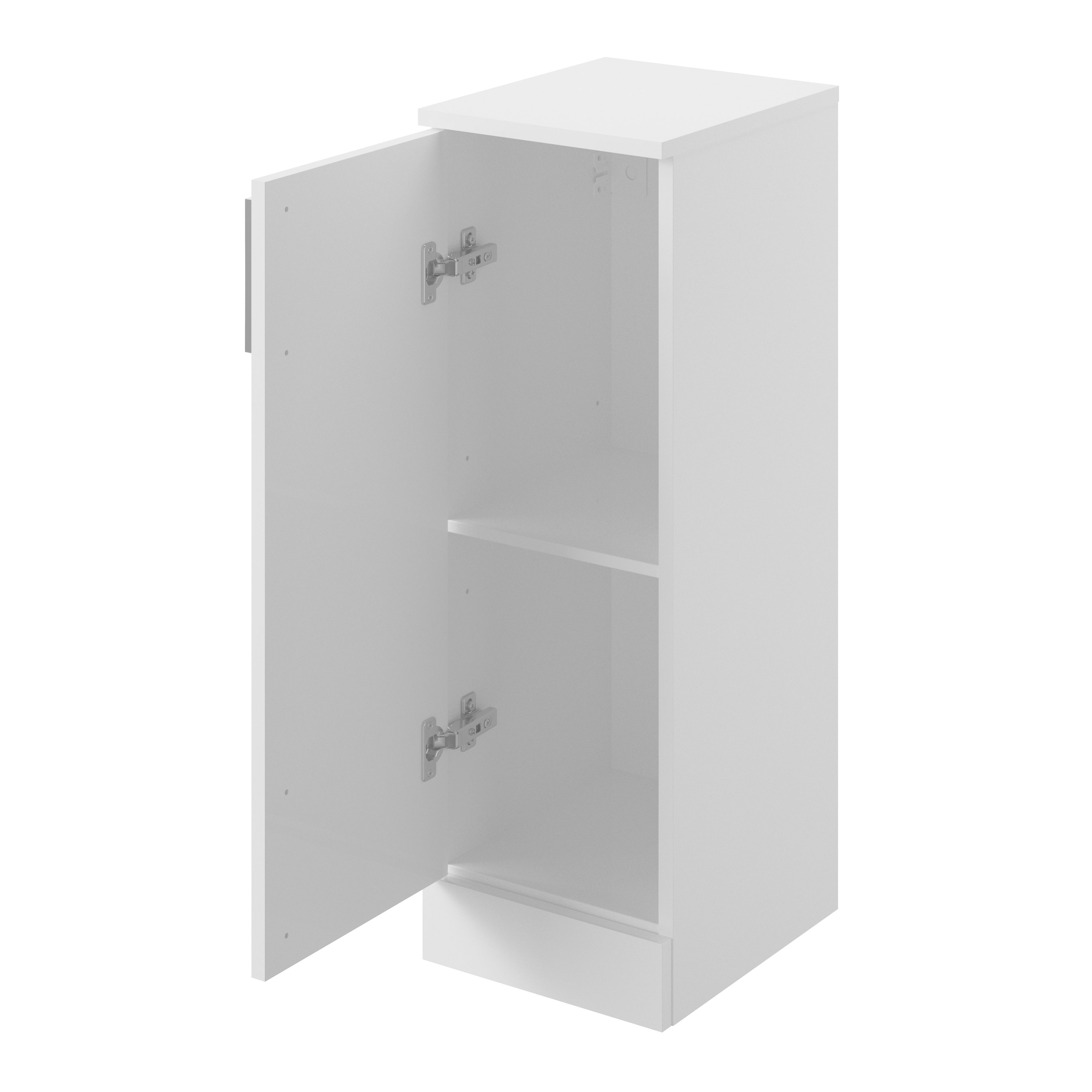 Veleka Gloss White Single Freestanding Bathroom Cabinet (H)81cm (W)27.5cm
