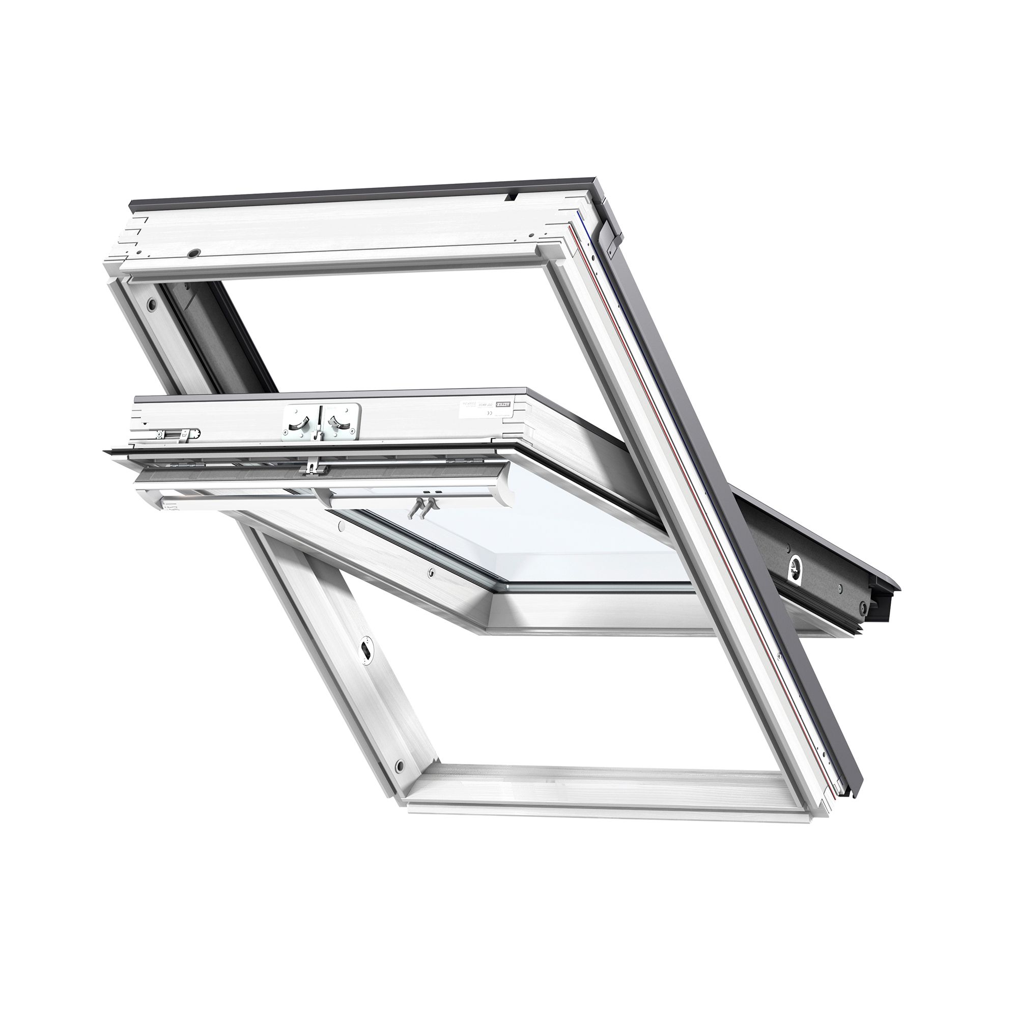 Velux White Aluminium Centre pivot Roof window, (H)780mm (W)550mm
