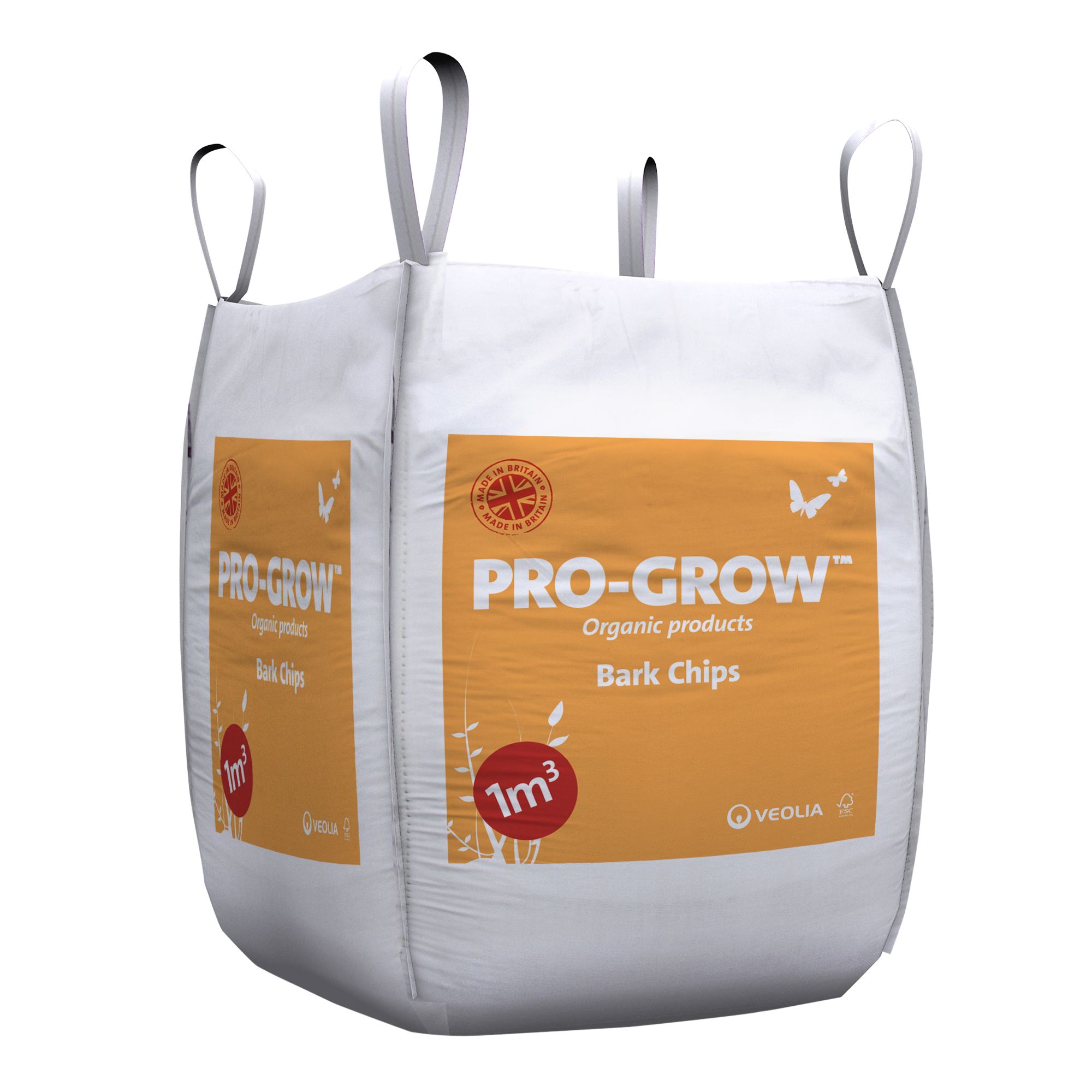Veolia Pro-Grow Dark brown Bark chippings 1000L Bulk bag, Pack of 1