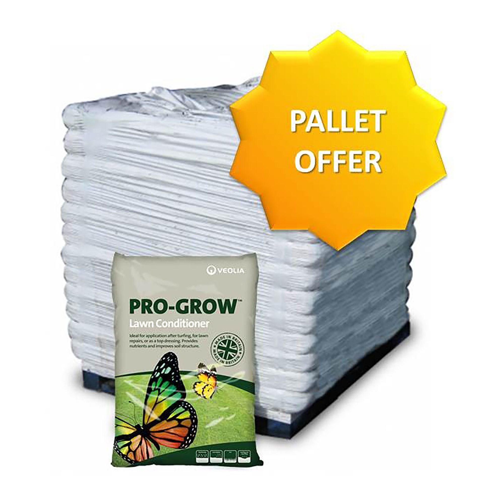 Veolia Pro-Grow Peat-free Lawn Soil 25L, Pack of 33