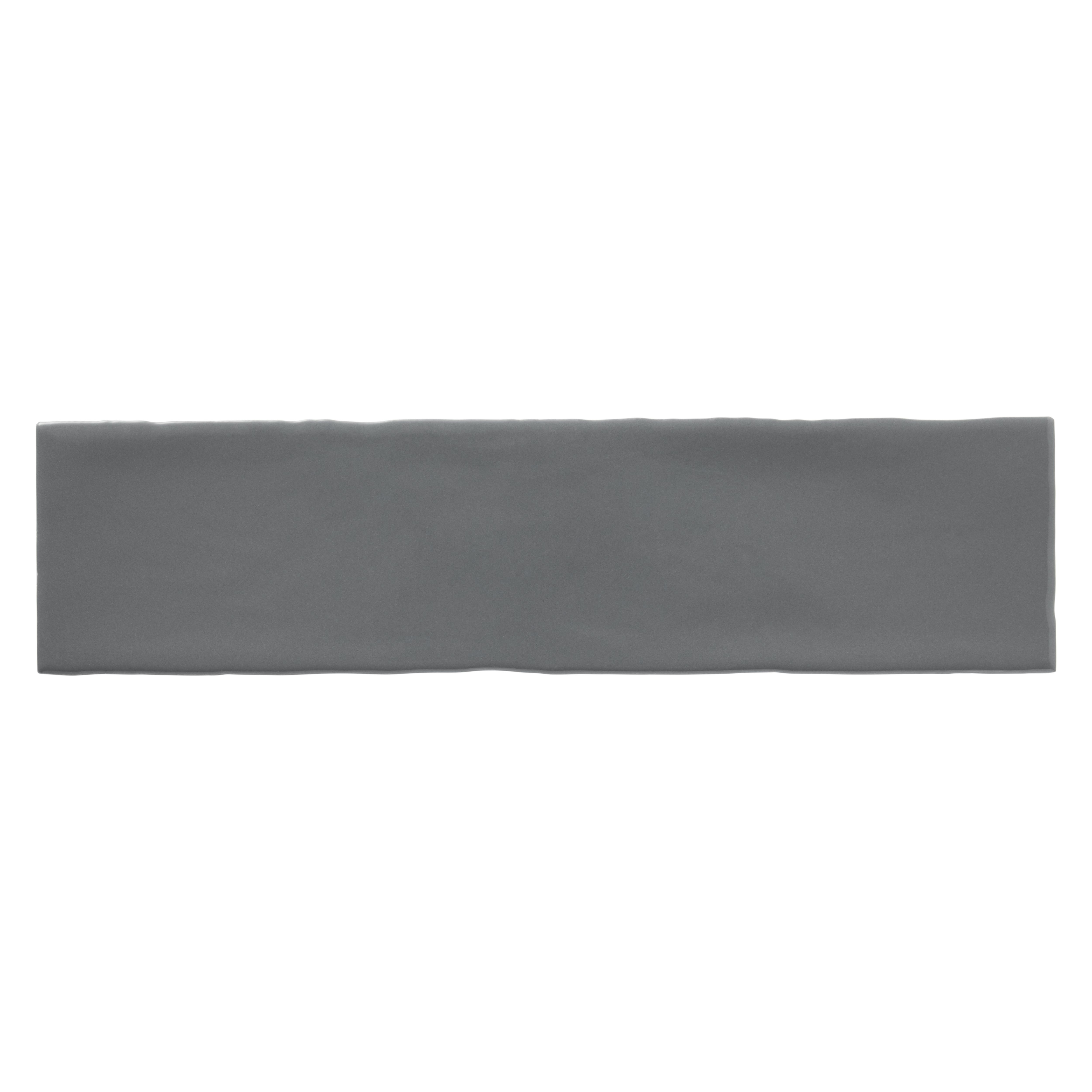 Vernisse Grey Gloss Plain Ceramic Wall Tile, Pack of 41, (L)301mm (W)75.4mm