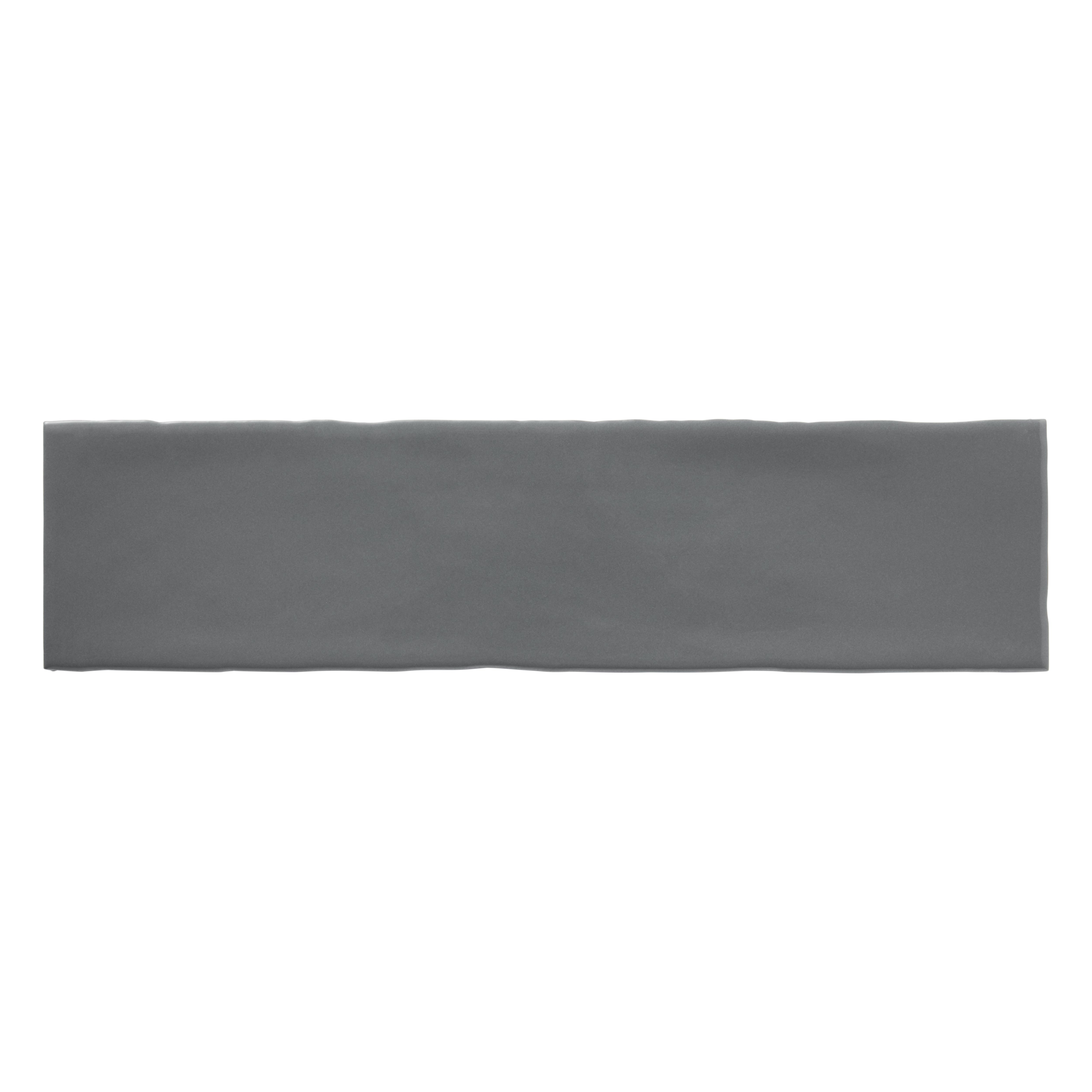 Vernisse Grey Gloss Plain Ceramic Wall Tile, Pack of 41, (L)301mm (W)75.4mm