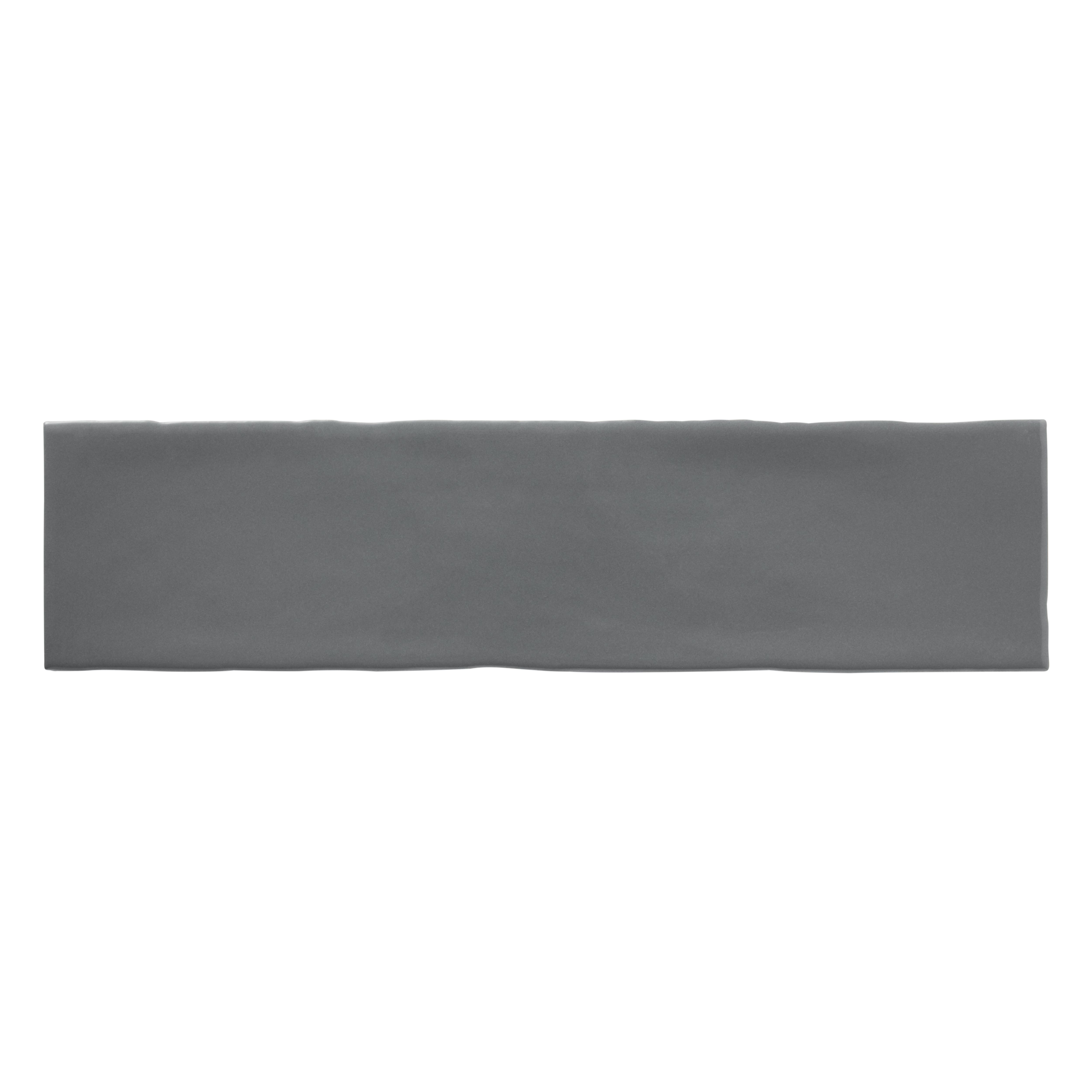 Vernisse Grey Gloss Plain Ceramic Wall Tile, Pack of 41, (L)301mm (W)75.4mm