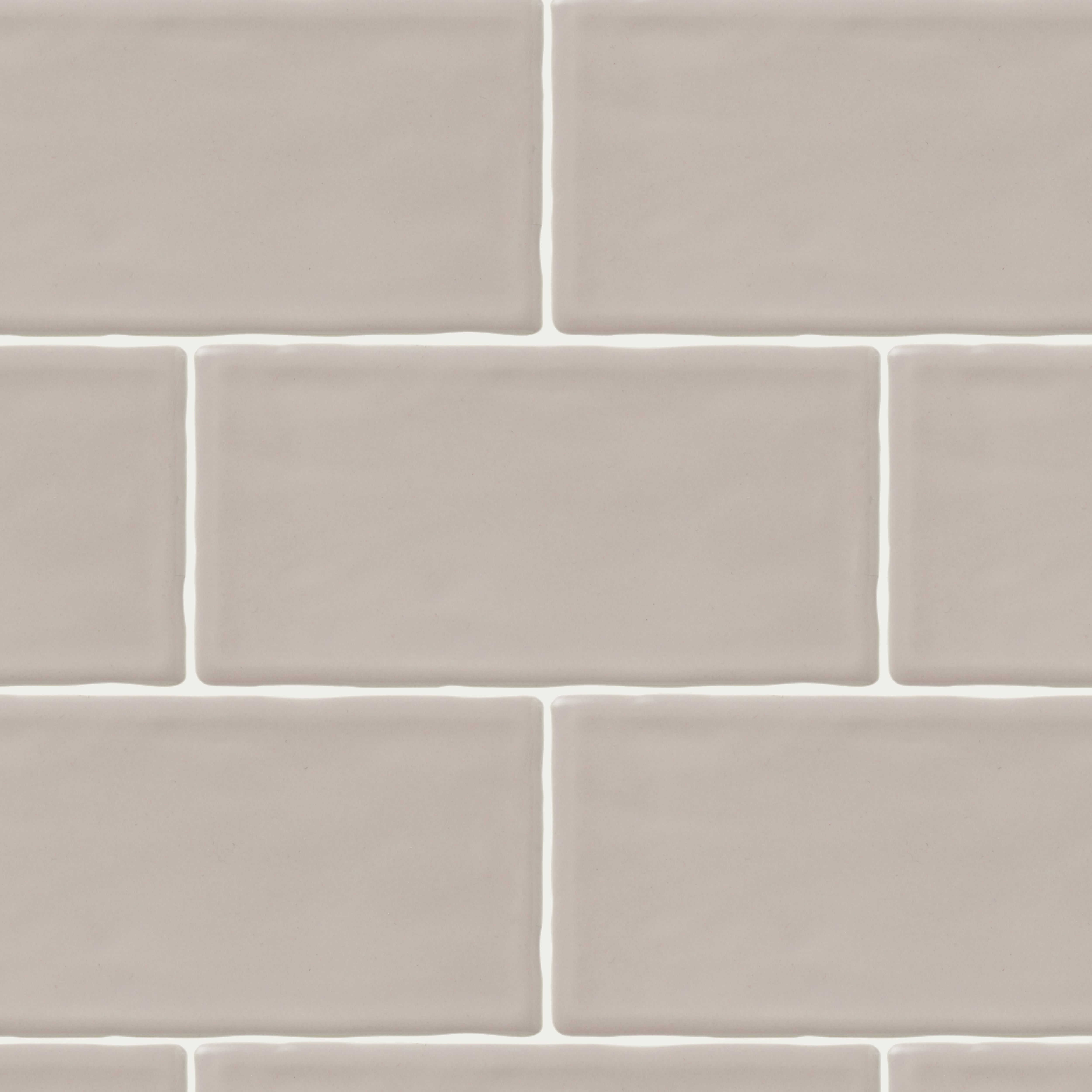 Vernisse Mauve chalk Gloss Plain Ceramic Wall Tile, Pack of 80, (L)150mm (W)75.4mm